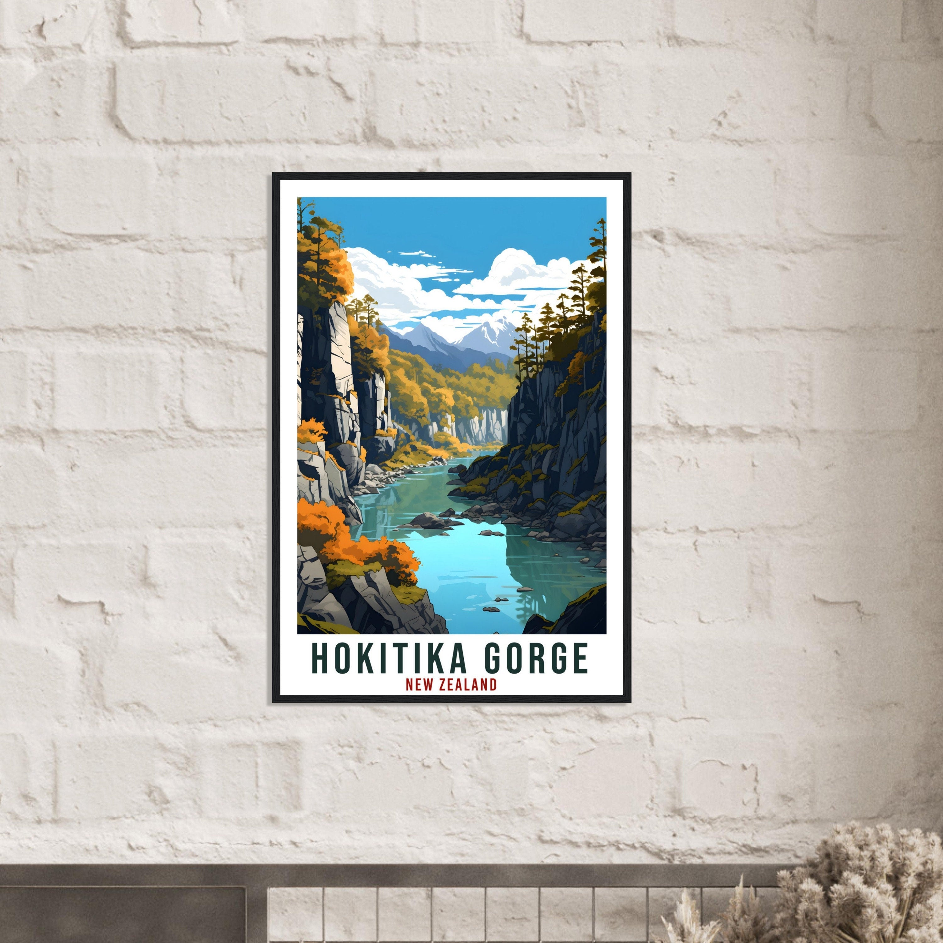 Hokitika Gorge Travel Print Wall Art Hokitika Gorge New Zealand Artwork Art Gifts Hokitika Gorge Travel Poster New Zealand Art Lovers Gift