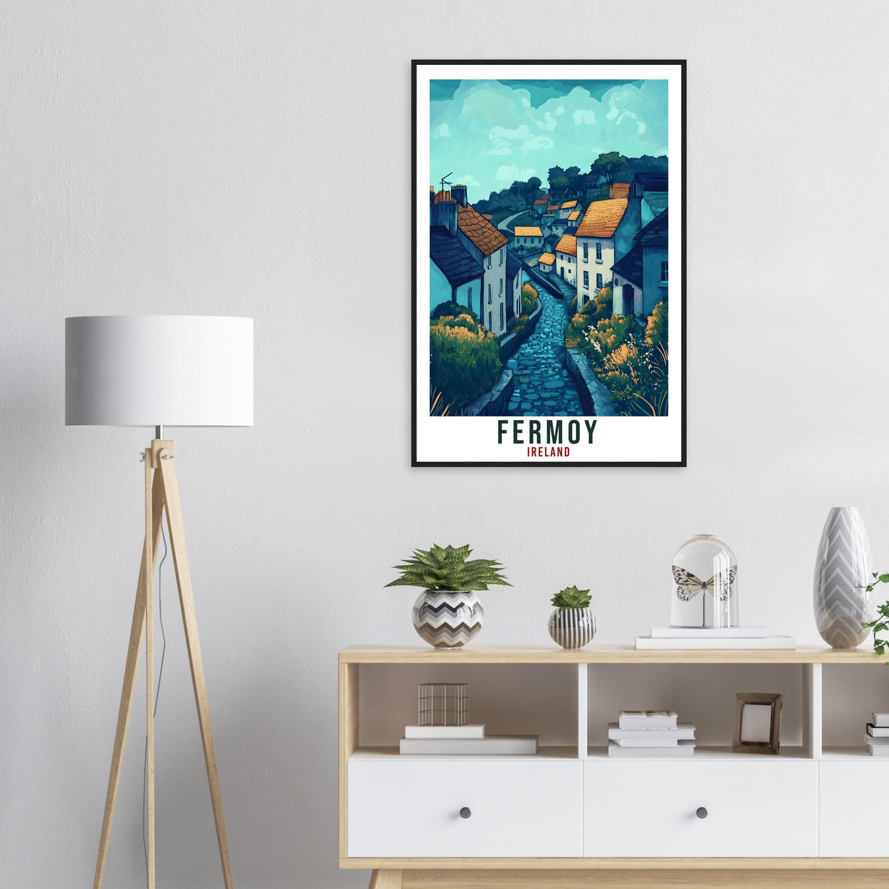 Fermoy Travel Print Ireland Home Decor Fermoy Wall Art Gift Wall Hanging Art Lover Cork Irish Artwork Travel Poster Ireland Travel Art