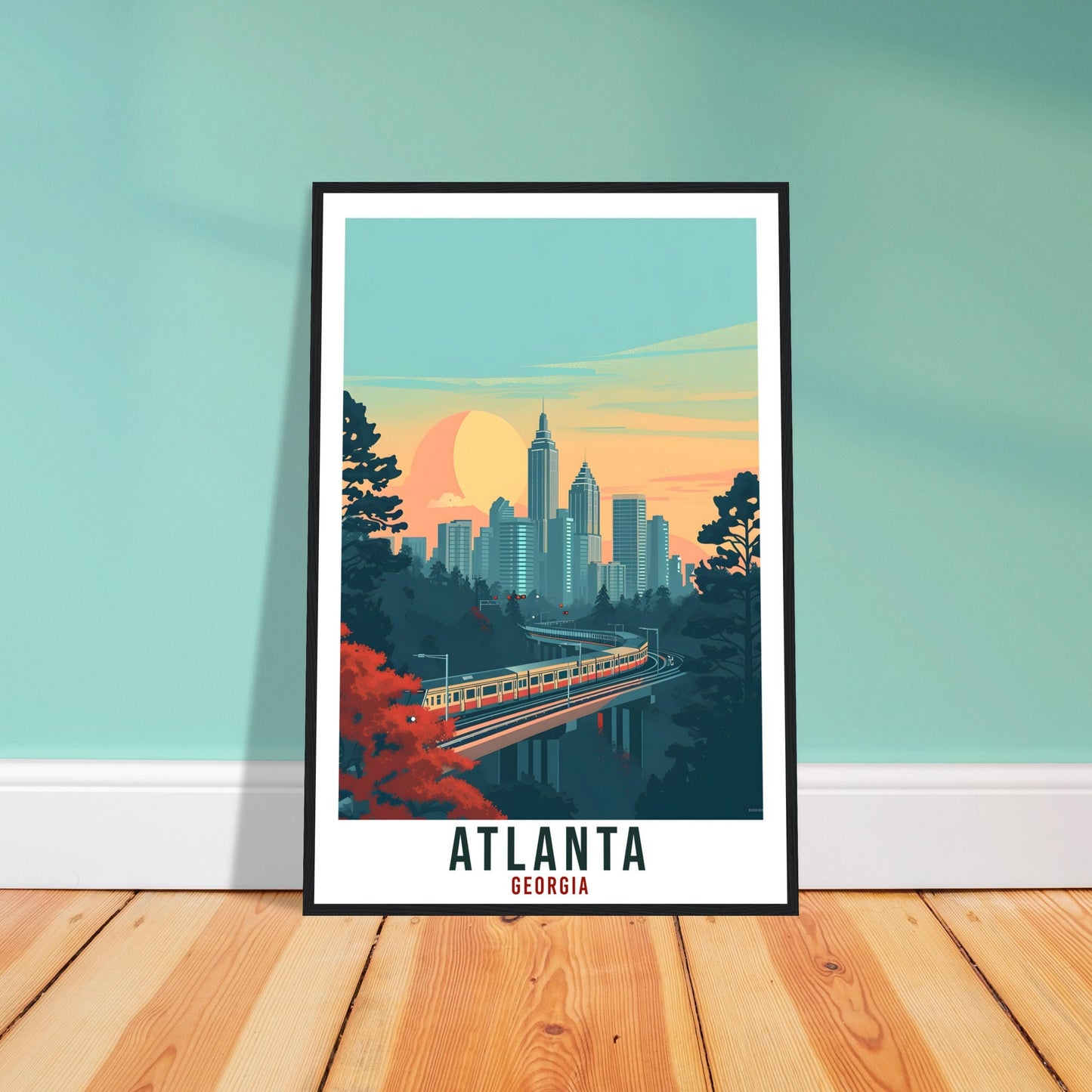 Atlanta Travel Print Georgia Home Decoration USA Cityscape Wall Art Gift Wall Hanging Art Lover Georgia Artwork Atlanta Travel Poster