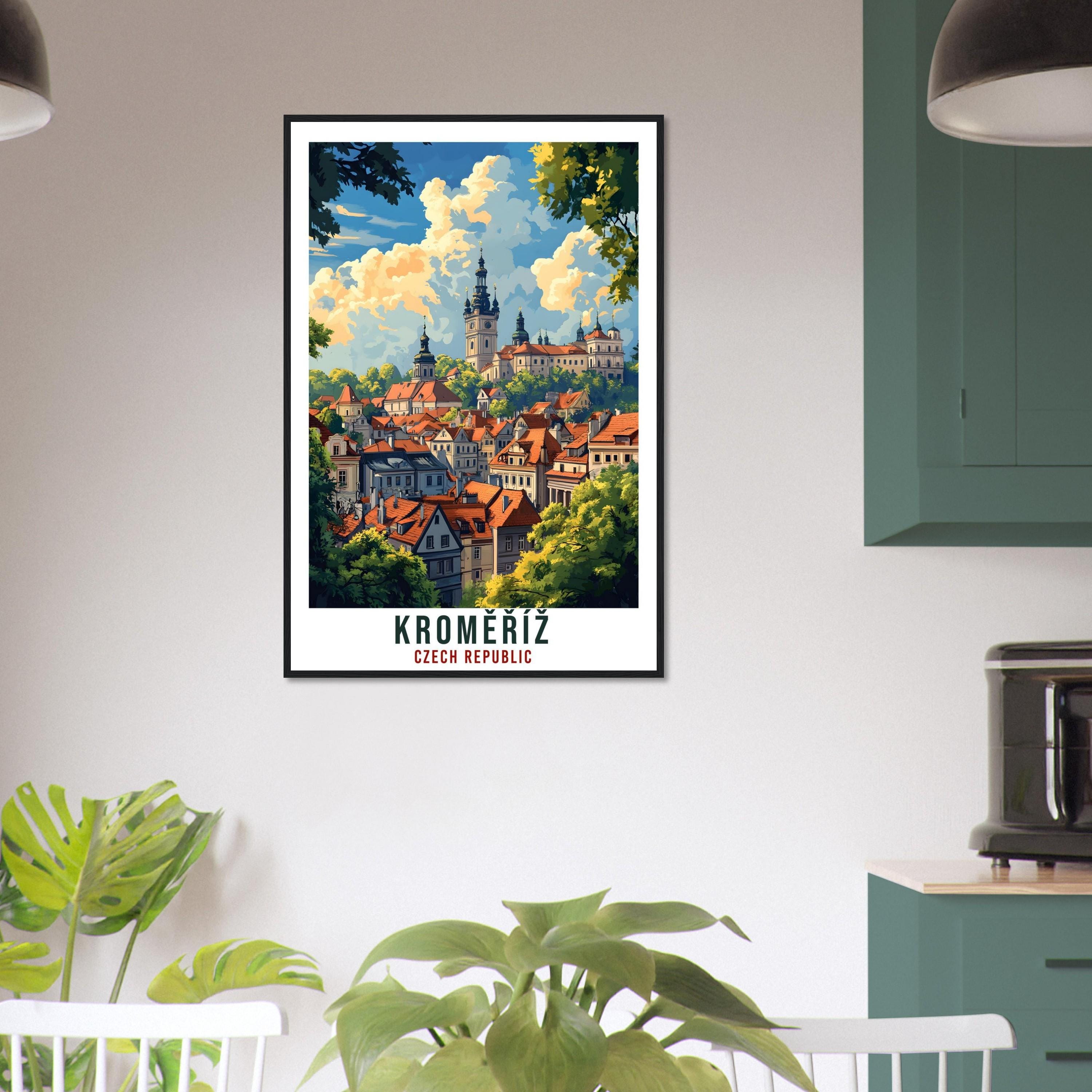 Kroměříž Travel Print Czechia Home Decor Kroměříž Wall Art Gift Wall Hanging Art Lover Kroměříž Czech Republic Artwork Travel Poster Artwork