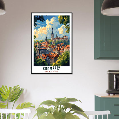 Kroměříž Travel Print Czechia Home Decor Kroměříž Wall Art Gift Wall Hanging Art Lover Kroměříž Czech Republic Artwork Travel Poster Artwork
