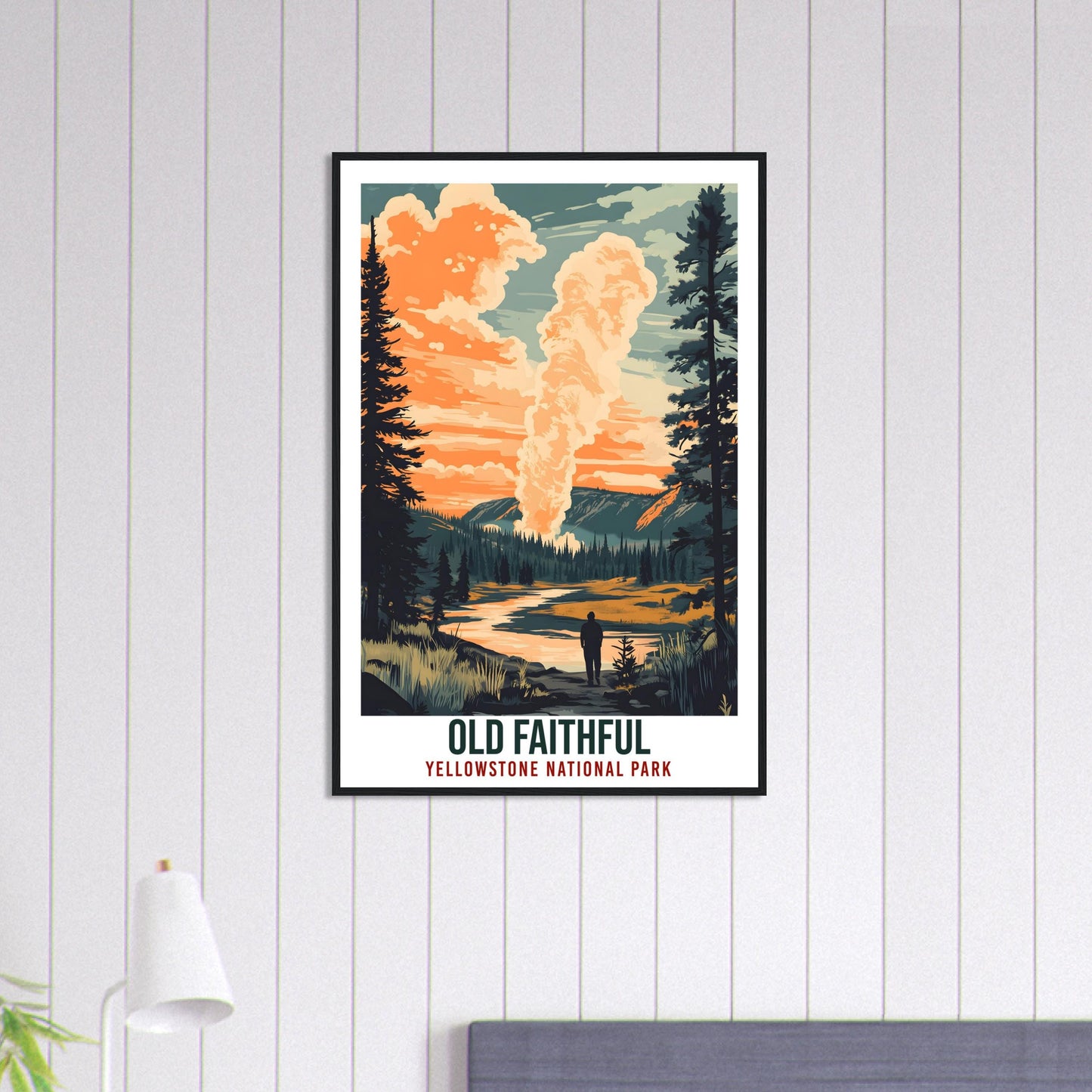 Old Faithful Yellowstone National Park USA Travel Print Wall Art Wall Hanging Décor Old Faithful Gift Travel Art USA Artwork Travel Poster