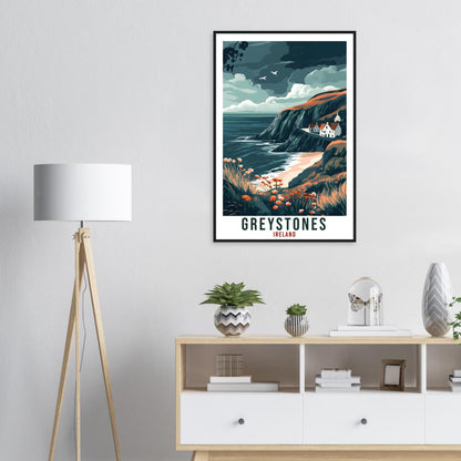 Greystones Travel Print Ireland Home Decor Greystones Wall Art Wall Hanging Art Lover Irish Artwork Travel Poster Greystones Ireland Travel