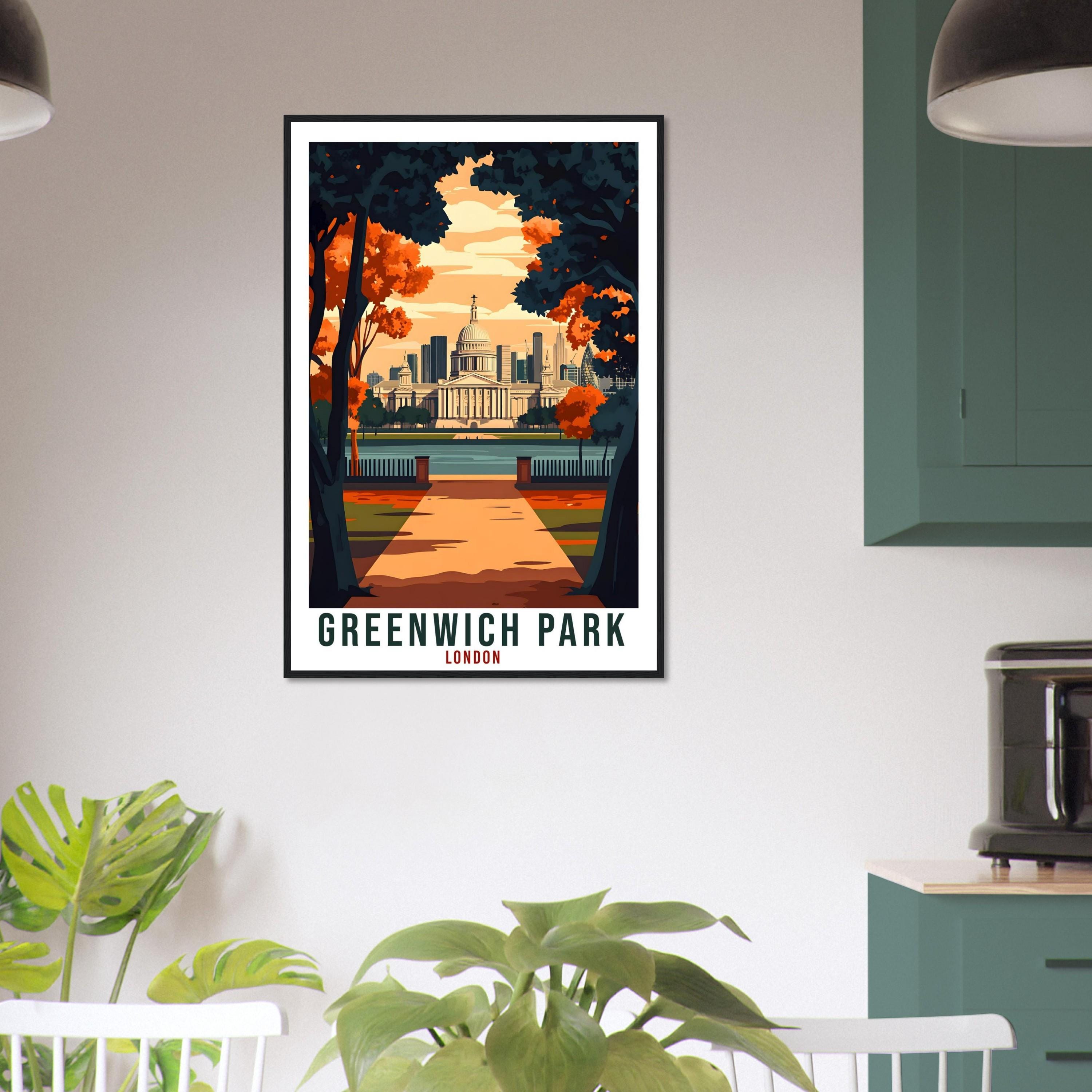 Greenwich Park London Travel Print England Decor PLACE Wall Art Gift Wall Hanging Art Lover Greenwich Park London Artwork Travel Poster Art