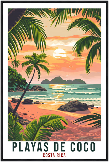 Playas De Coco Costa Rica Travel Print Wall Art Wall Hanging Home Décor Playas De Coco Gift Artwork Travel Art Costa Rica City Travel Poster