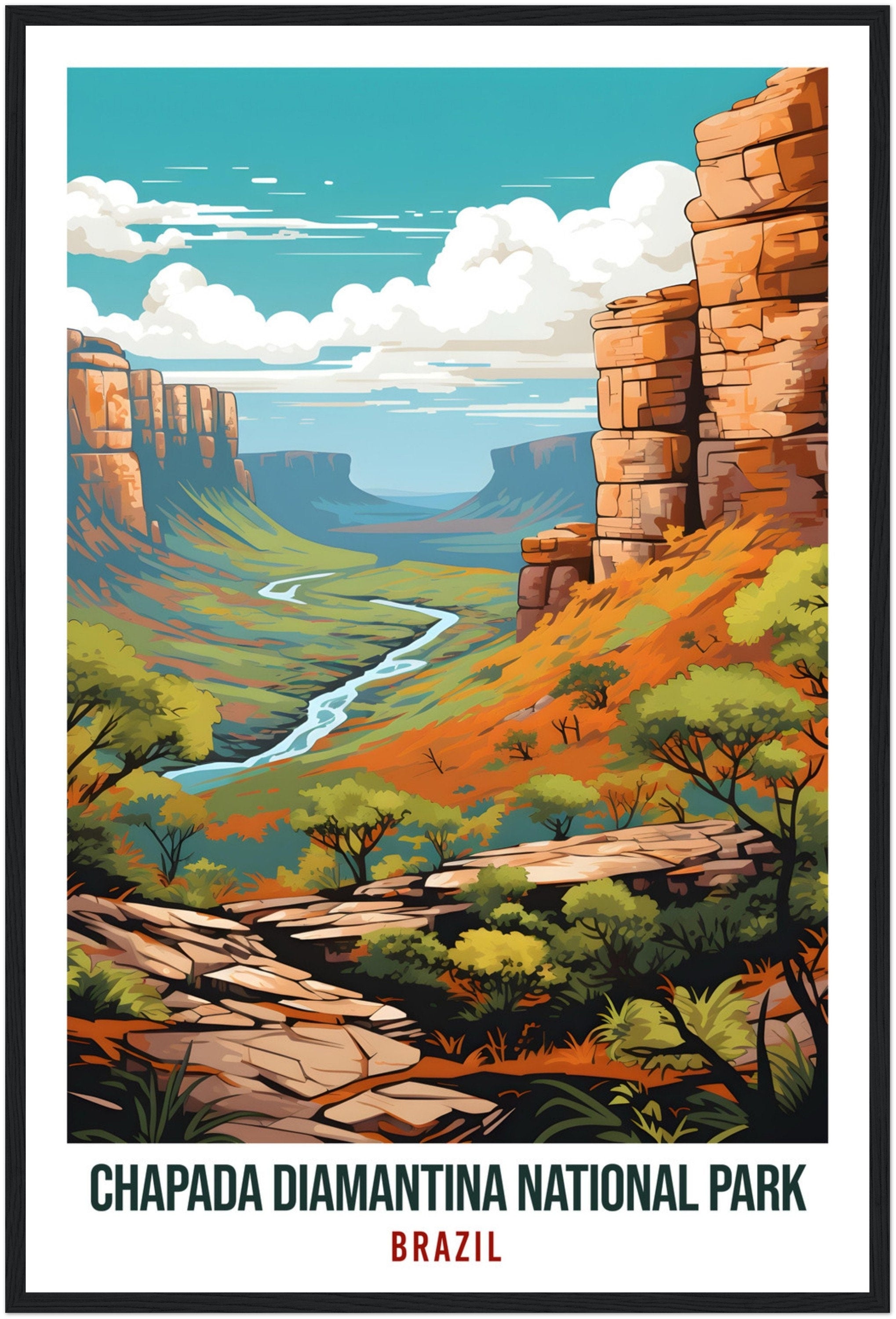 Chapada Diamantina Travel Print Wall Art Chapada Diamantina Brazil Wall Hanging Artwork Art Gifts Travel Poster Brazil Art Lovers Gift