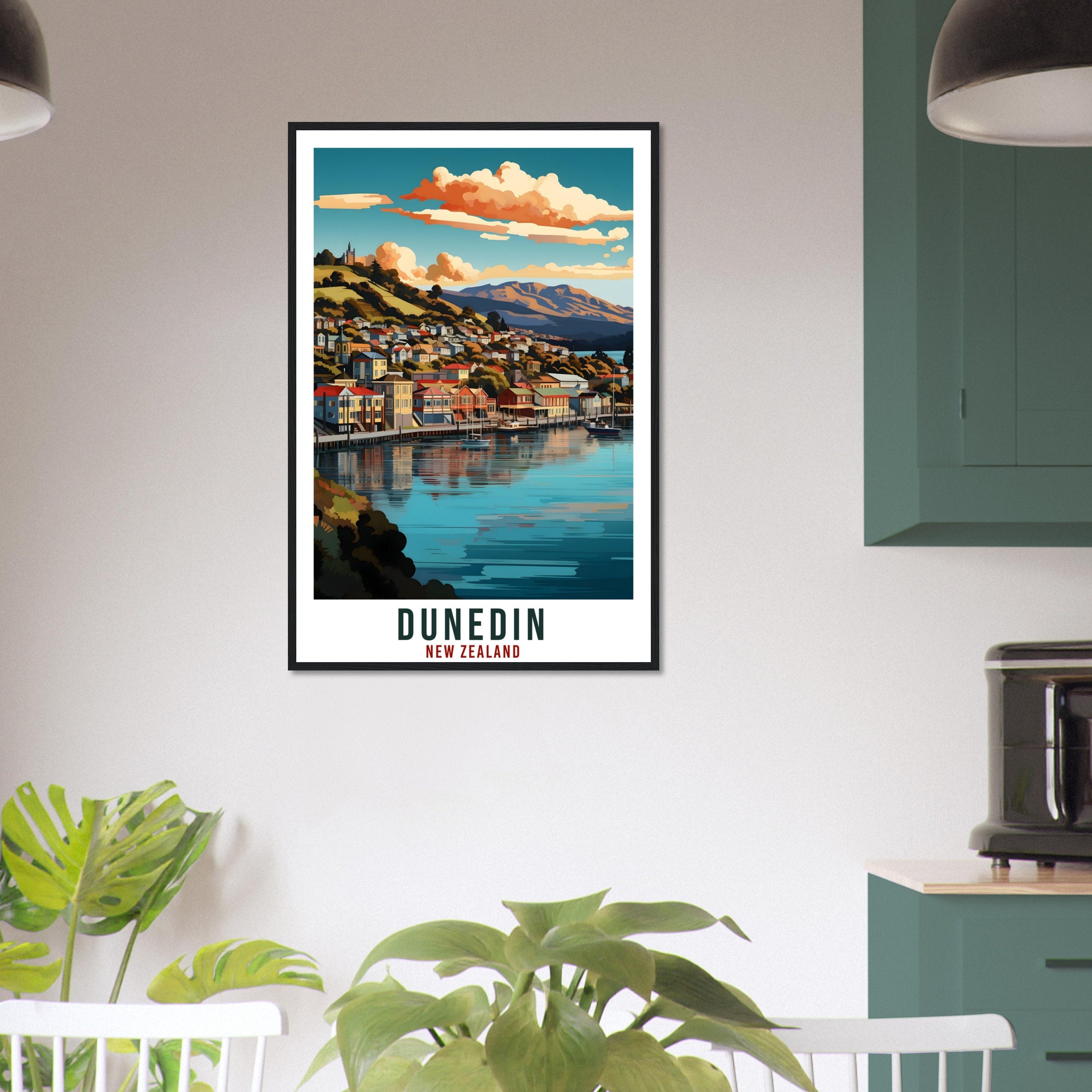 Dunedin Travel Print Wall Art Dunedin New Zealand City Landscape Artwork Dunedin Art Gifts Dunedin Travel Poster New Zealand Art Lovers Gift