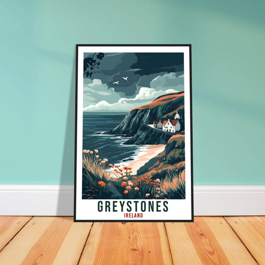 Greystones Travel Print Ireland Home Decor Greystones Wall Art Wall Hanging Art Lover Irish Artwork Travel Poster Greystones Ireland Travel