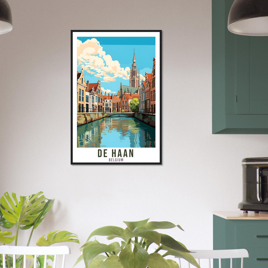 De Haan Travel Poster Wall Art De Haan Belgium Home Décor Artwork Wall Hanging De Haan Art Gifts De Haan Travel Print Belgian Art Lover Gift