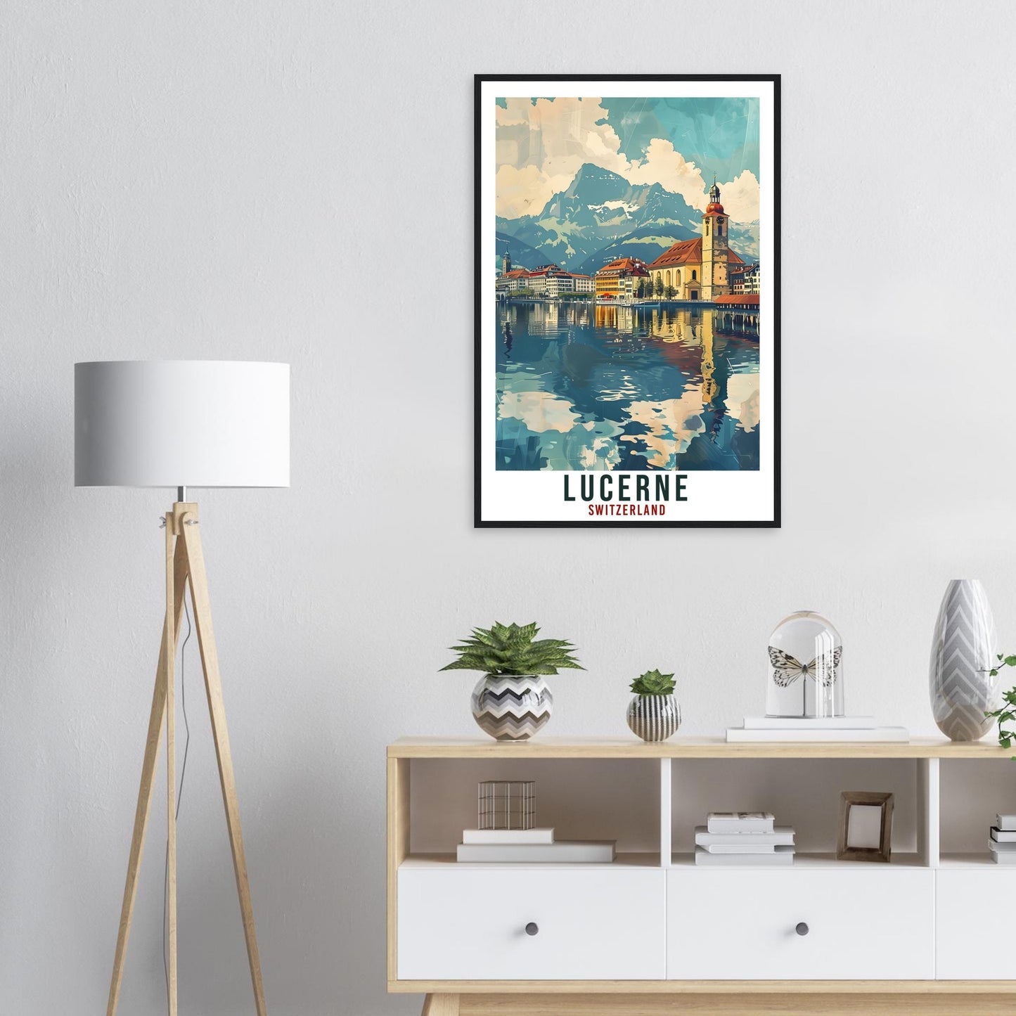 Lucerne Travel Print Swiss Wall Art Wall Hanging Home Living Décor Lucerne Gift Art Lovers Gift Switzerland Artwork Gift Swiss Travel Poster