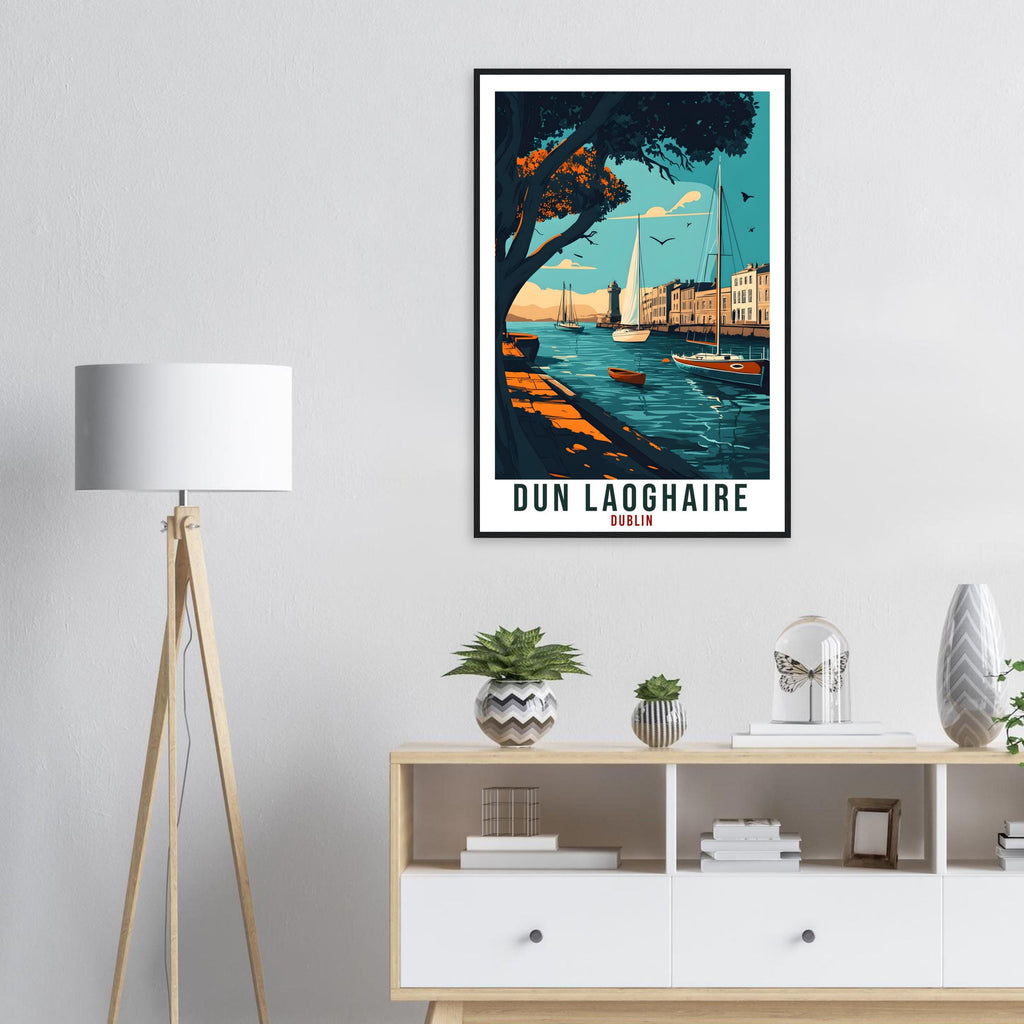 Dun Laoghaire Travel Print Ireland Decor Dun Laoghaire Wall Art Gift Wall Hanging Art Lover Dublin Irish Artwork Travel Poster Ireland Art