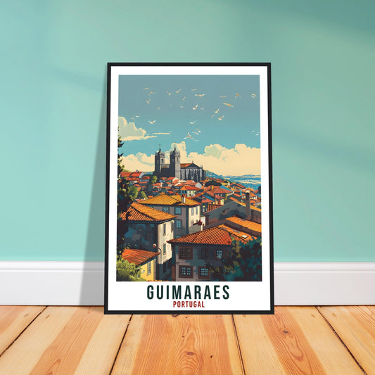 Guimaraes Travel Print Portugal Wall Art Wall Hanging Home Décor Guimaraes Gift Portugal Landmark Artwork Gift Guimaraes City Travel Poster
