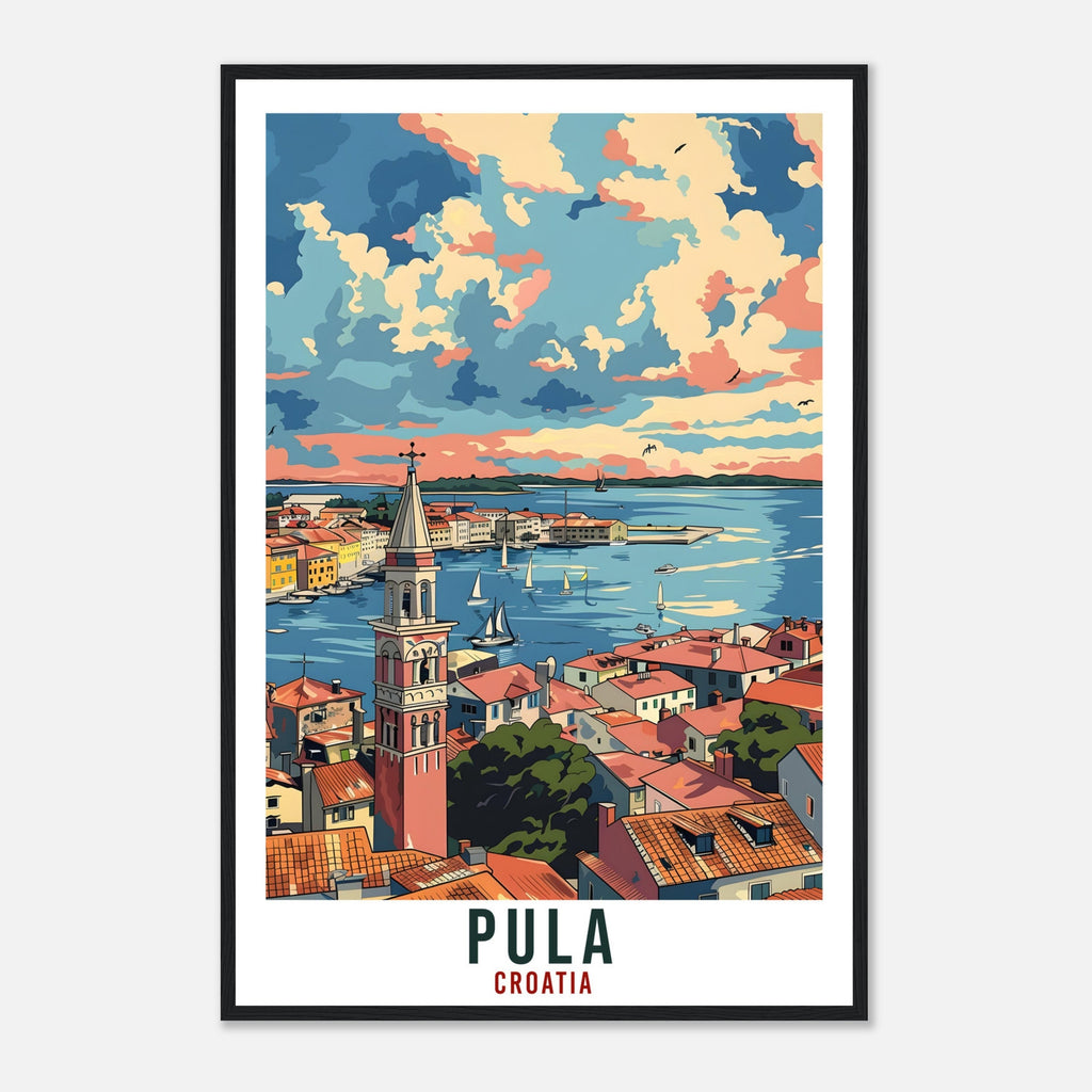 Pula Travel Print Croatia Wall Art Wall Hanging Home Décor Pula Gift Croatian Landmark Artwork Gift Pula Croatia Holiday Travel Poster