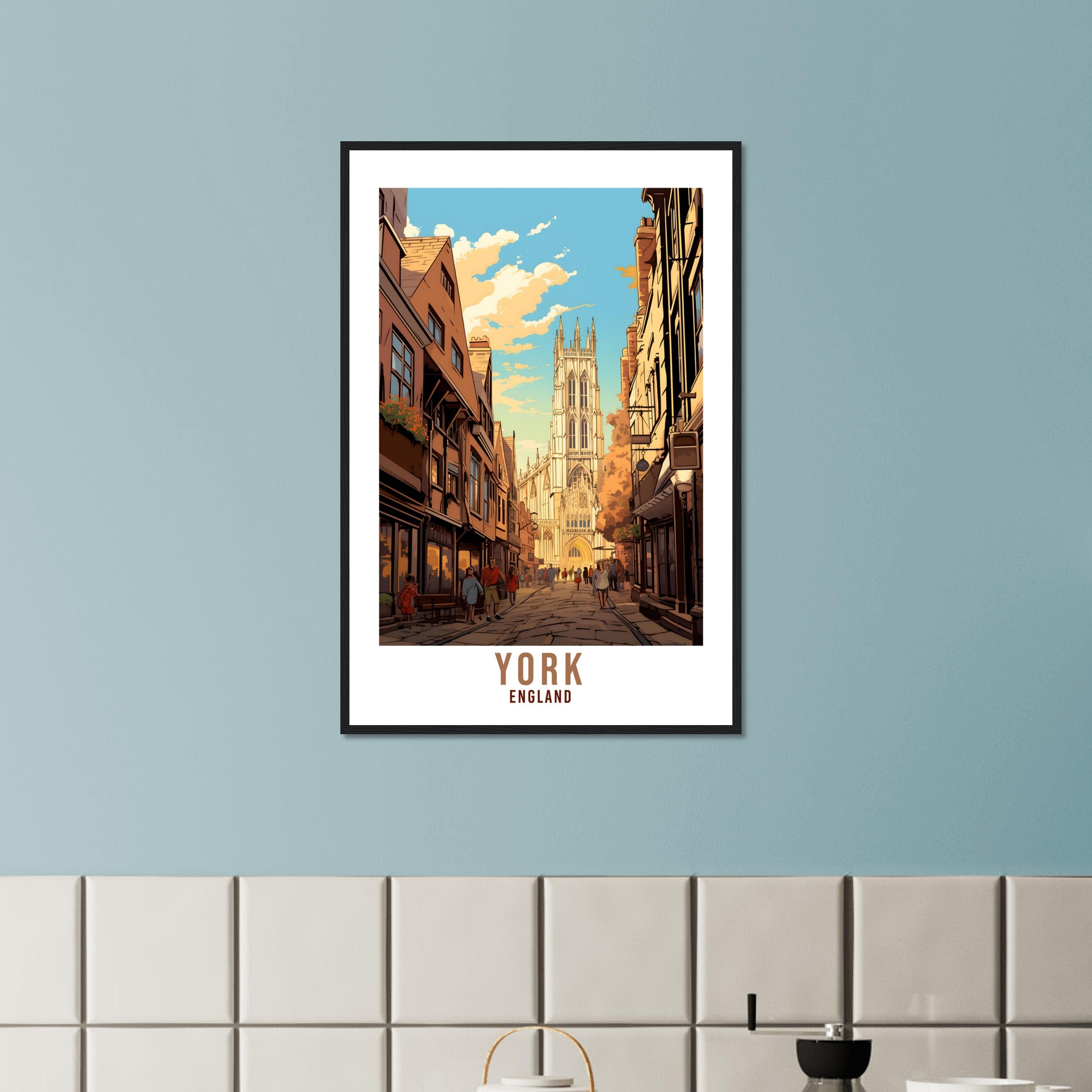York Travel Print Yorkshire Home Decor York North East England Wall Hanging York Artwork Gift York Yorkshire Travel Poster York City Artwork