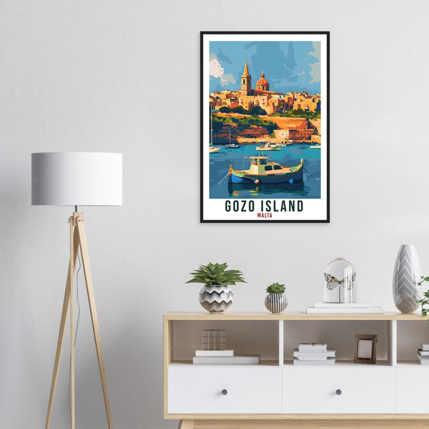 Gozo Island Travel Print Malta Wall Art Wall Hanging Home Living Décor Gozo Island Gift Art Gift Malta Artwork Gift Malta Travel Poster