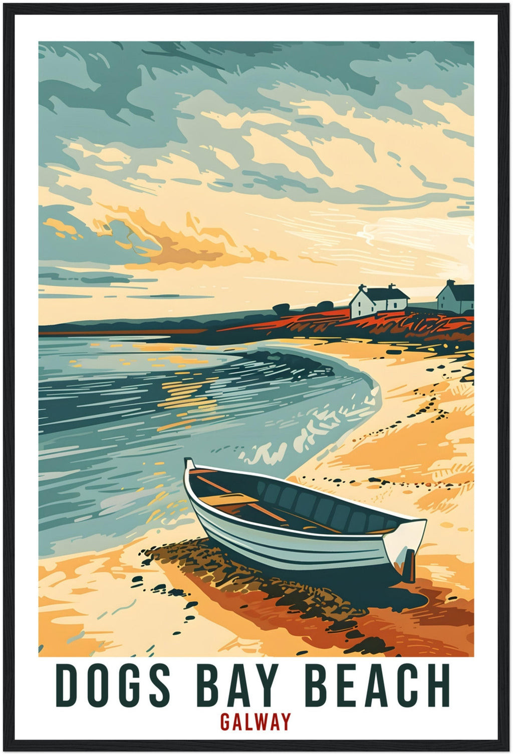 Dogs Bay Beach Travel Print Ireland Wall Art Wall Hanging Décor Dogs Bay Galway Gift Art Lovers Irish Artwork Gift Ireland Travel Poster