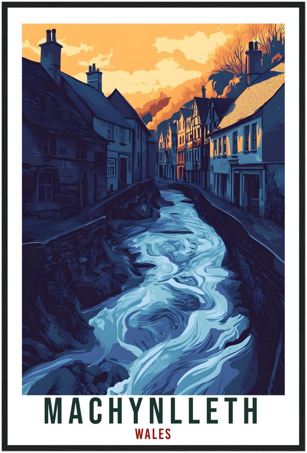 Machynlleth Travel Print Wales Home Decor Machynlleth Wall Art Wall Hanging Art Lover Wales Artwork Travel Poster Machynlleth Travel Art