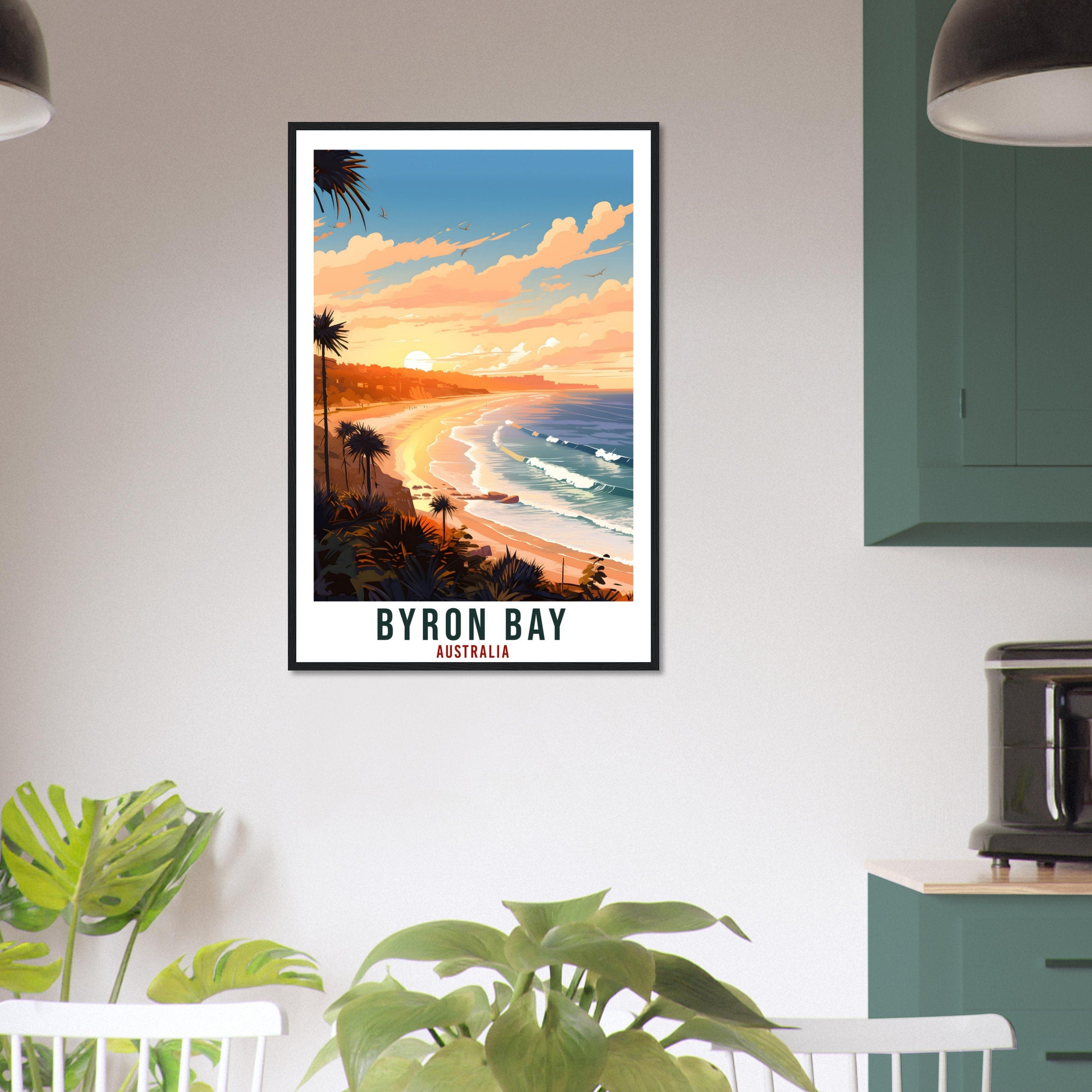 Byron Bay Beach Travel Poster Wall Art Byron Bay Australia Artwork Byron Bay Art Gifts Byron Bay Travel Print Australian Art Lovers Gift