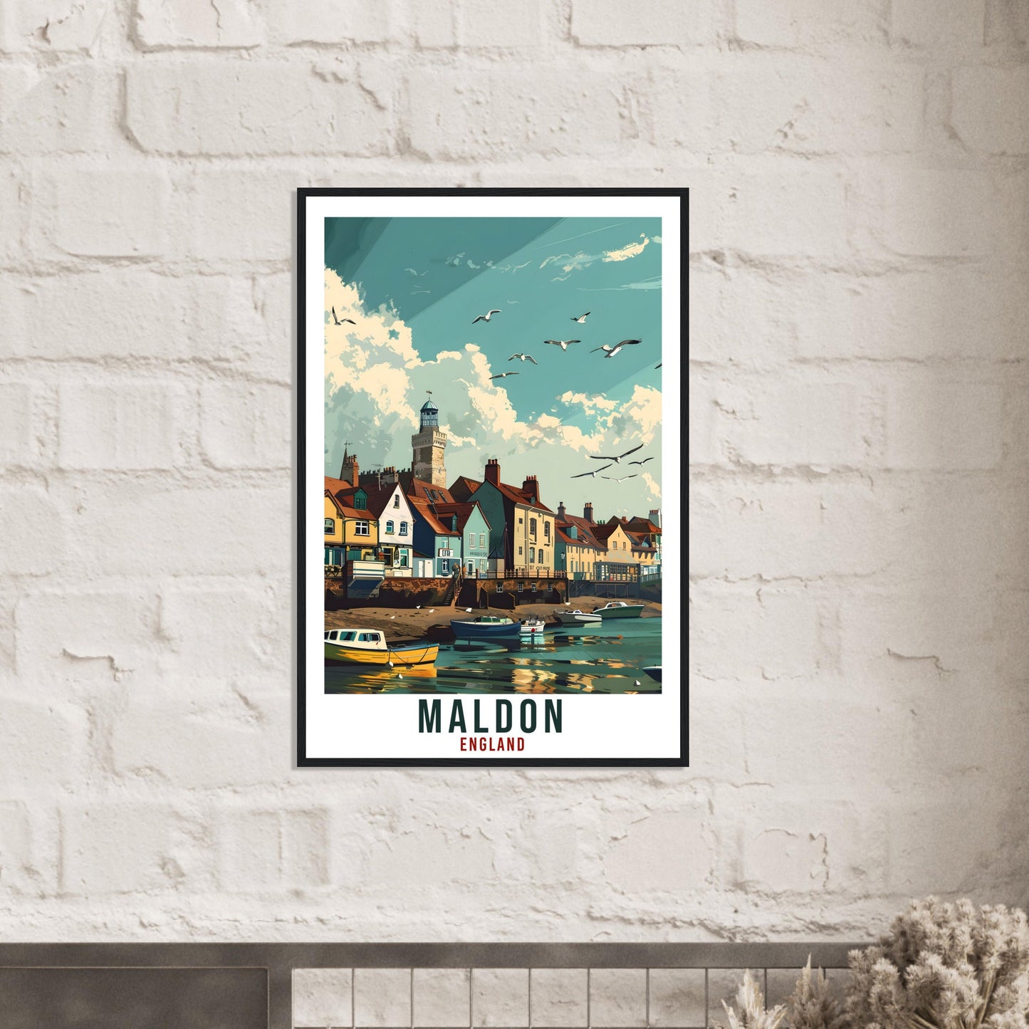 Maldon Travel Print Wall Art Maldon Wall Hanging Home Living Décor Maldon Gift Art Lovers Gift UK Artwork Gift Print England Travel Poster