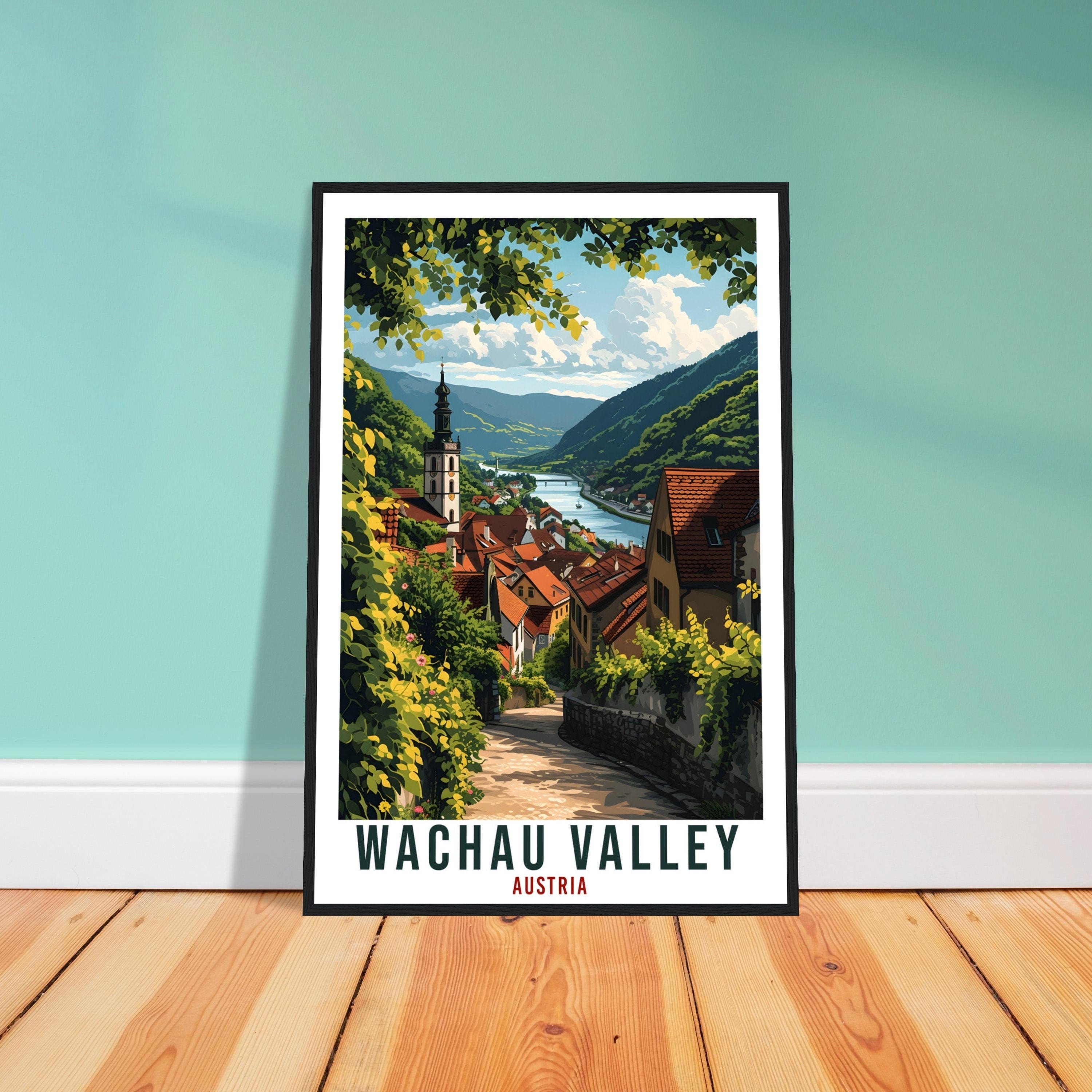 Wachau Valley Travel Print Austria Home Decor Austrian City Wall Art Gift Wall Hanging Art Lover Austria Artwork Wachau Valley Travel Poster