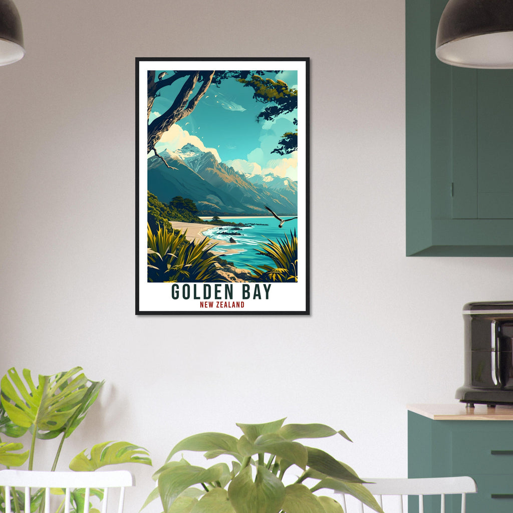 Golden Bay Travel Print Wall Art Golden Bay New Zealand Artwork Art Gifts Golden Bay Travel Poster New Zealand Gift Wall Hanging Home Decor