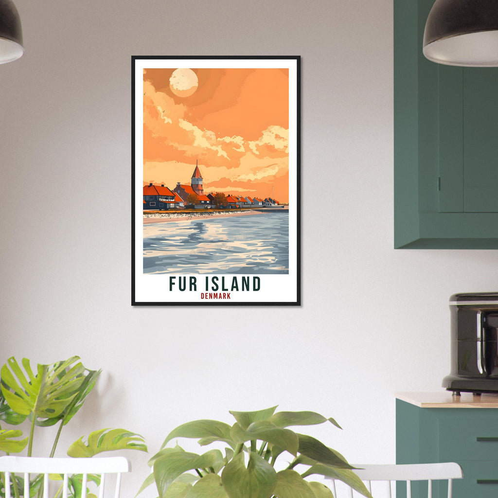 Fur Island Travel Print Denmark Wall Art Wall Hanging Home Living Décor Fur Island Gift Art Lovers Denmark Artwork Gift Danish Travel Poster