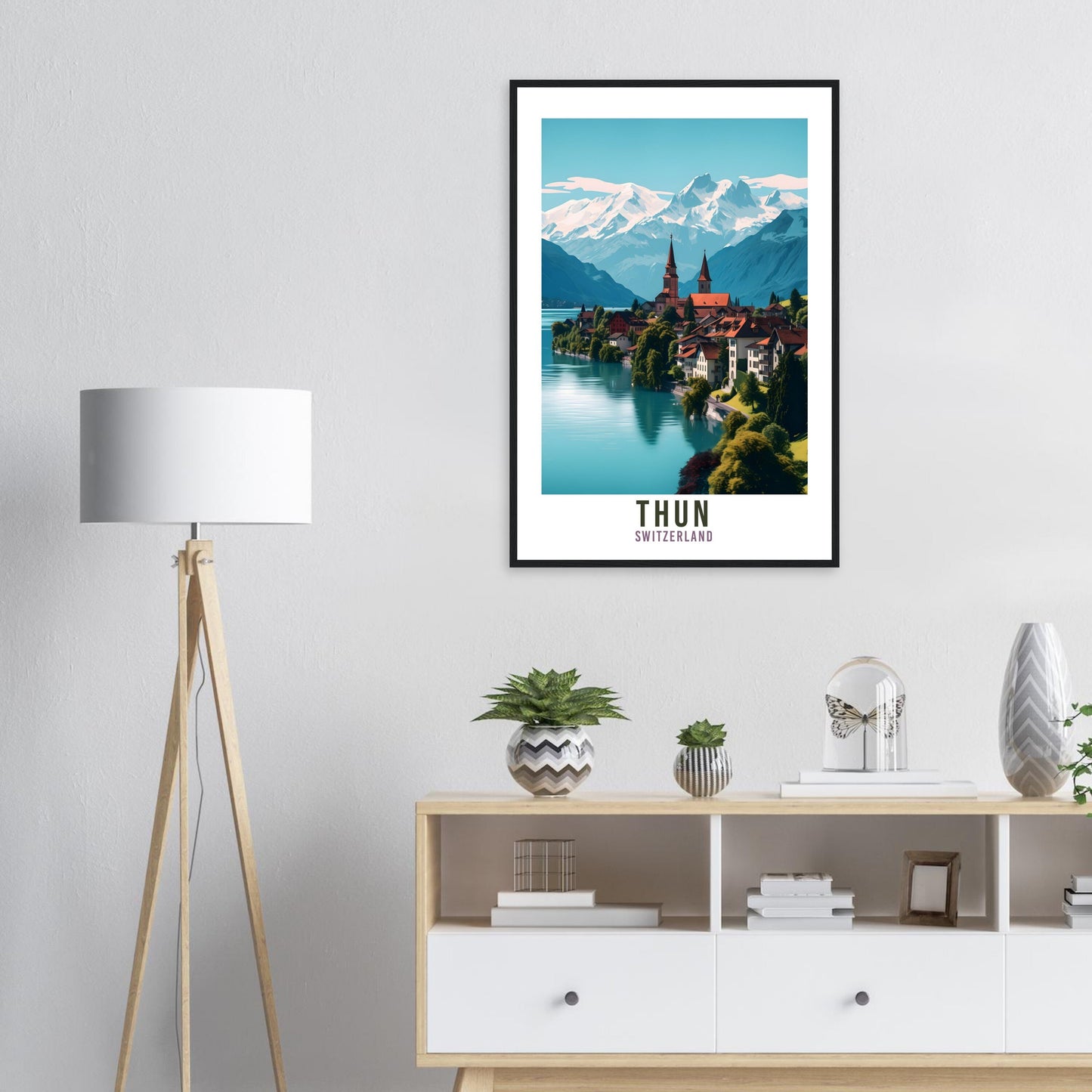 Thun Travel Print Wall Art Thun Switzerland Travel Gift Holiday Thun Art Print Thun Travel Poster Swiss Landscape Switzerland Travel Art