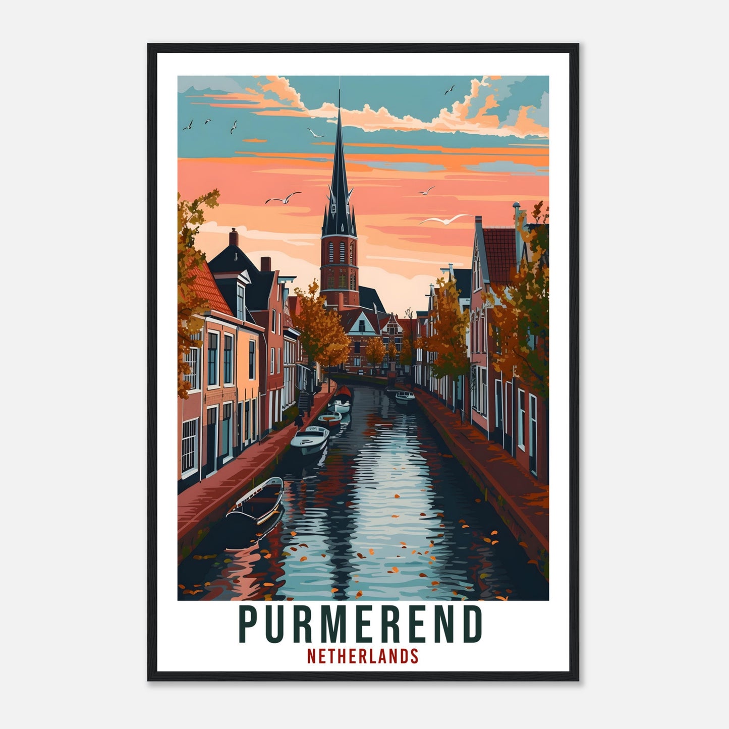 Purmerend Travel Print Wall Art Purmerend Wall Hanging Home Décor Gift Art Lovers Netherlands Artwork Gift Print Purmerend Landmark Poster