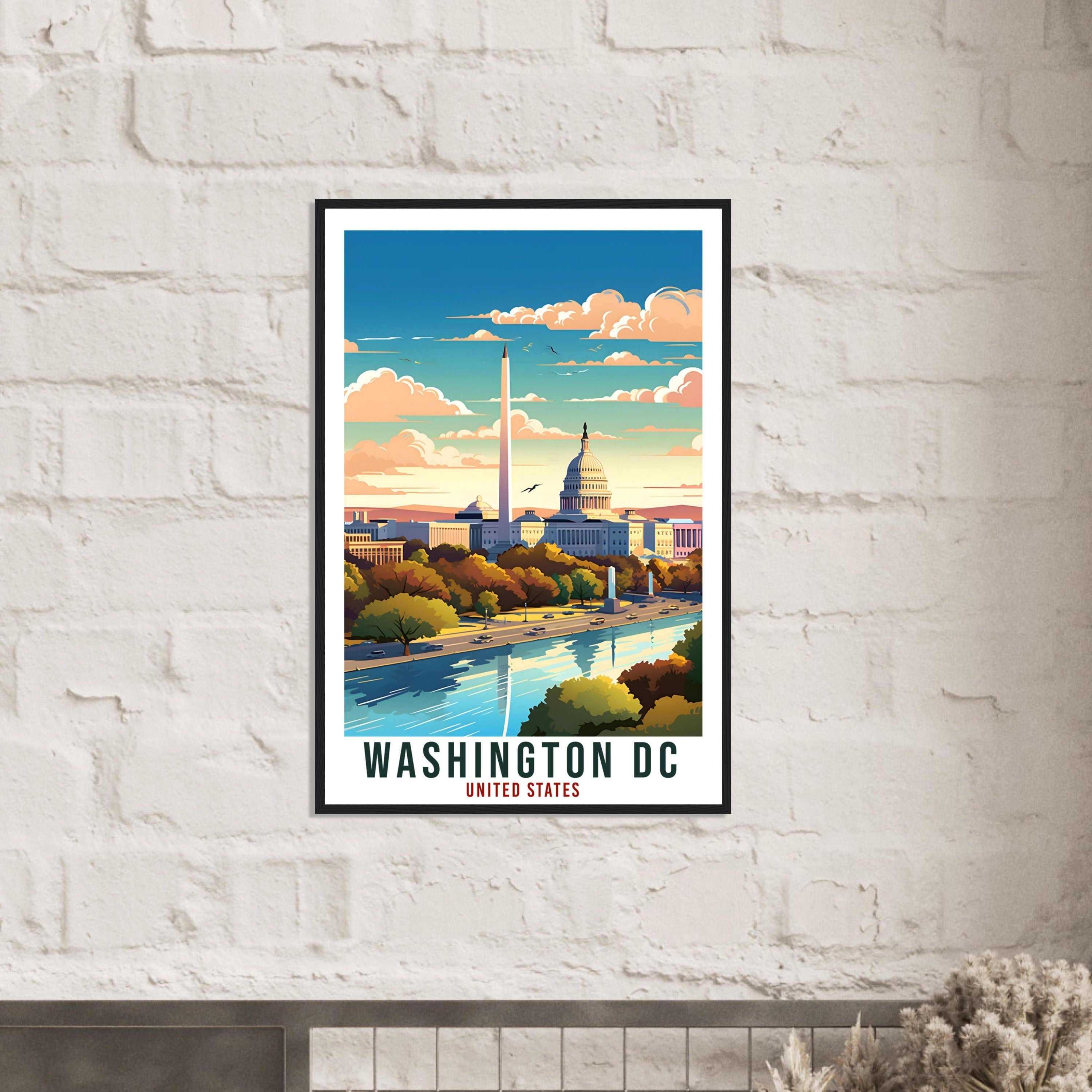 Washington DC Travel Print America Home Decoration City Wall Art Gift Wall Hanging Art Lover United States Artwork Washington Travel Poster