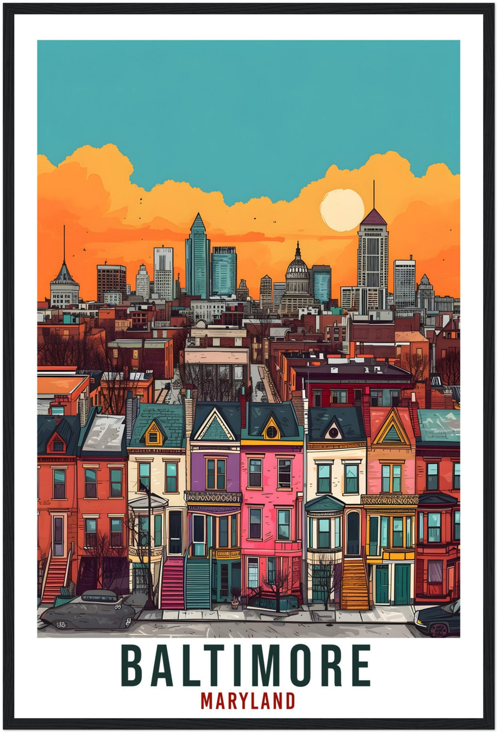 Baltimore Travel Print Maryland Home Decoration USA City Wall Art Gift Wall Hanging Art Lover Maryland Artwork Baltimore Travel Poster