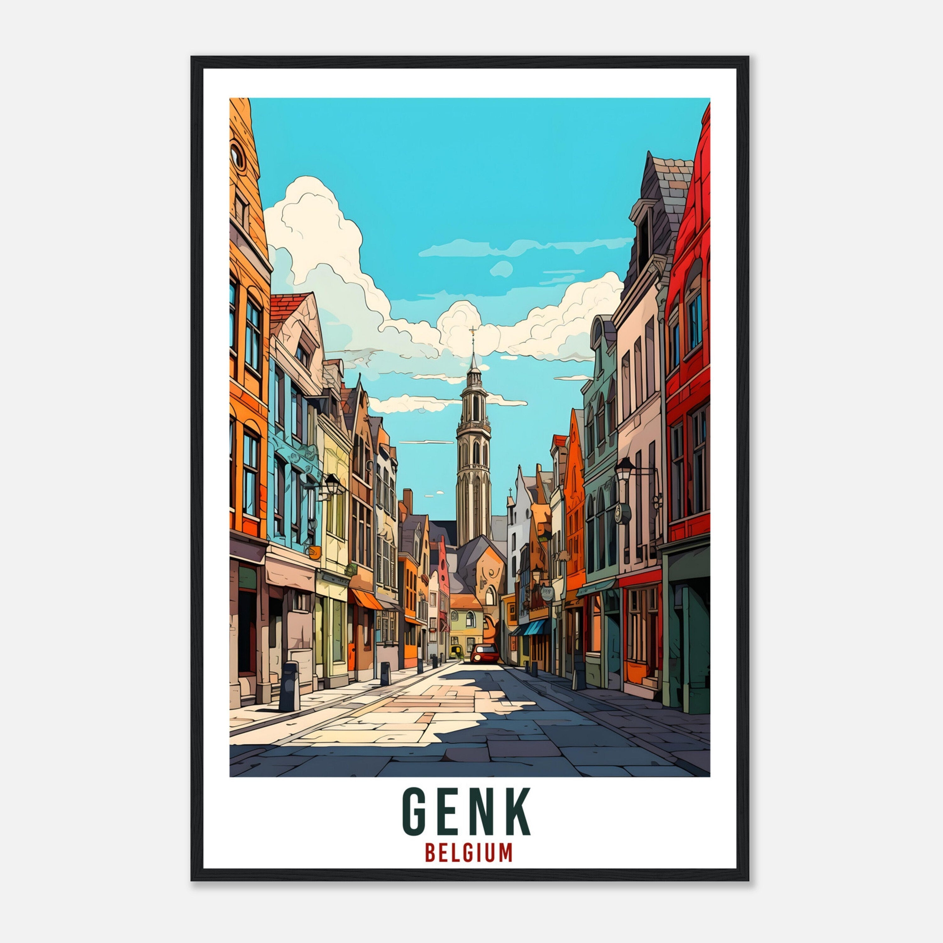 Genk Travel Print Wall Art Genk Belgium Home Décor Artwork Wall Hanging Genk Art Gifts Genk Travel Poster Belgian City Art Lovers Gift