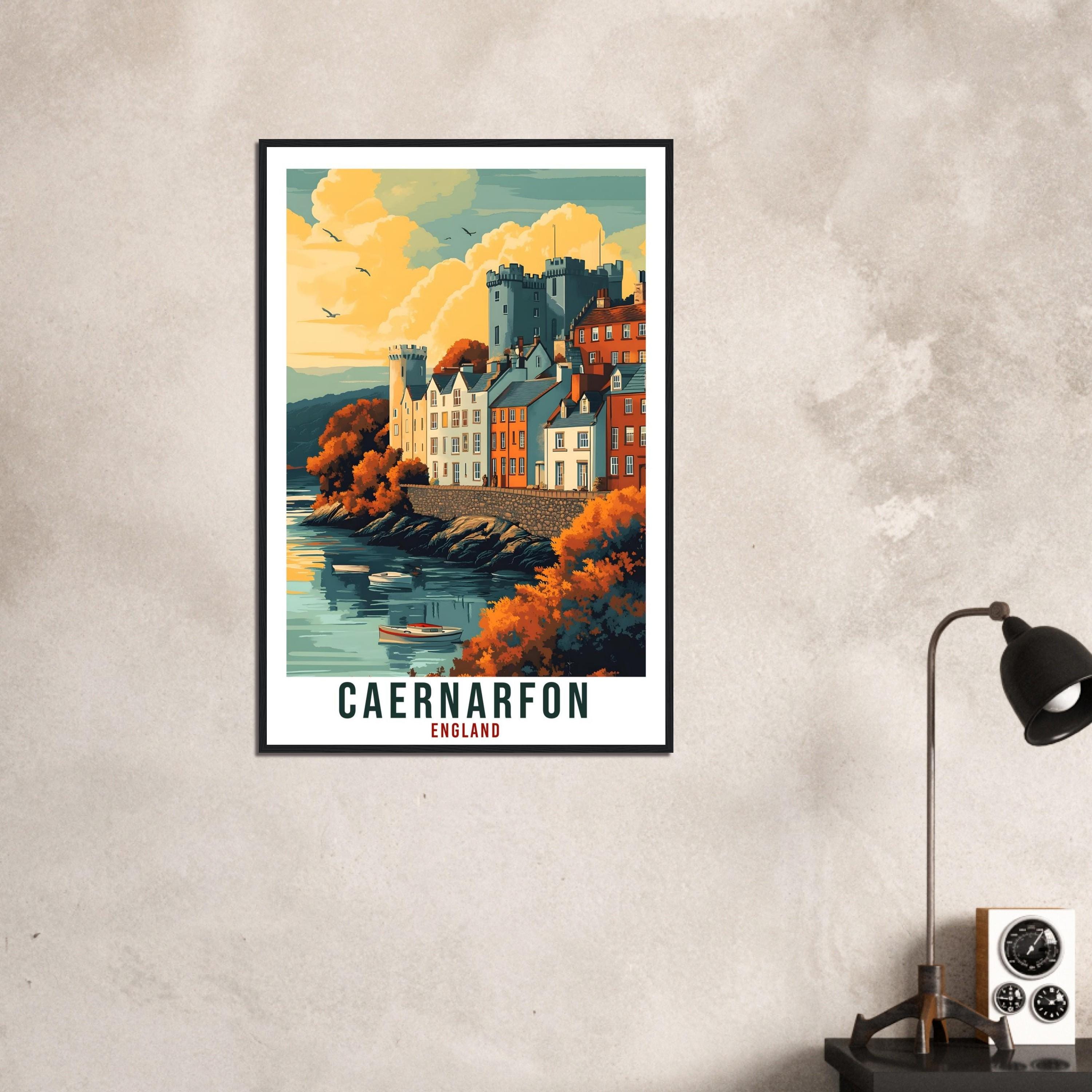 Caernarfon Travel Print Wales Home Decor Caernarfon Wall Art Gift Wall Hanging Art Lover Caernarfon Wales Artwork Travel Poster Travel Art