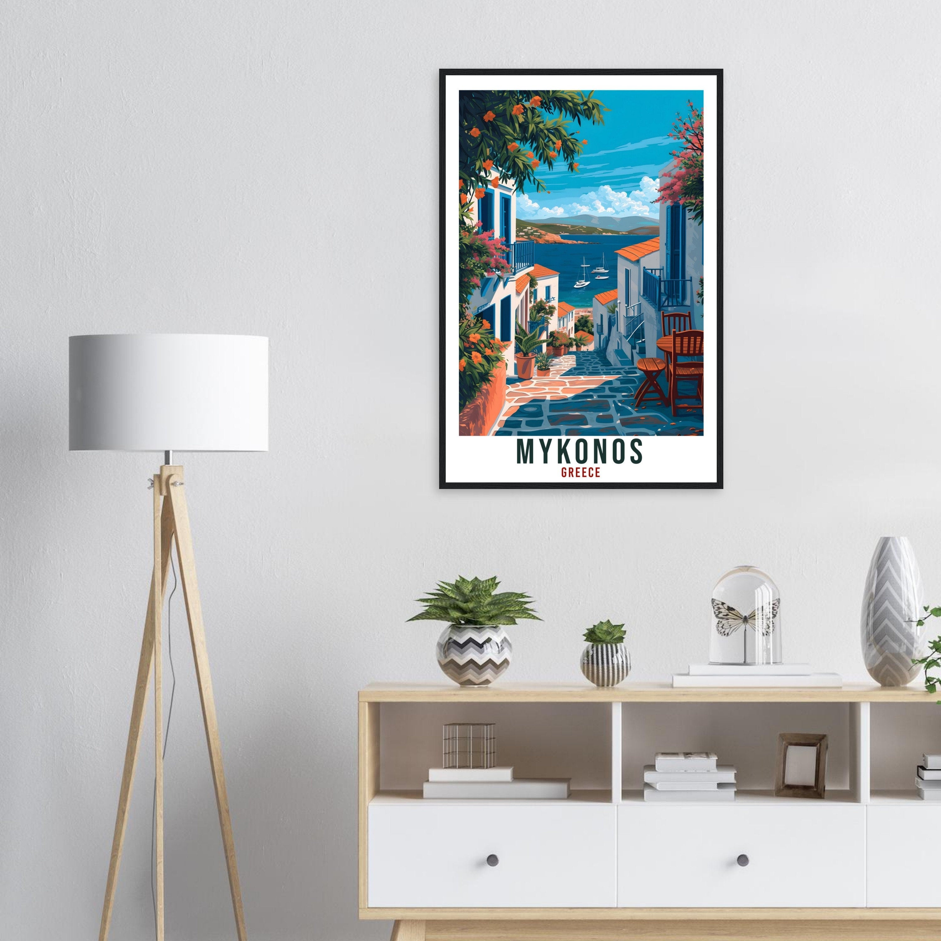 Mykonos Travel Print Greece Home Decoration Mykonos Greek Island Wall Art Gift Wall Hanging Art Lover Greece Artwork Mykonos Travel Poster