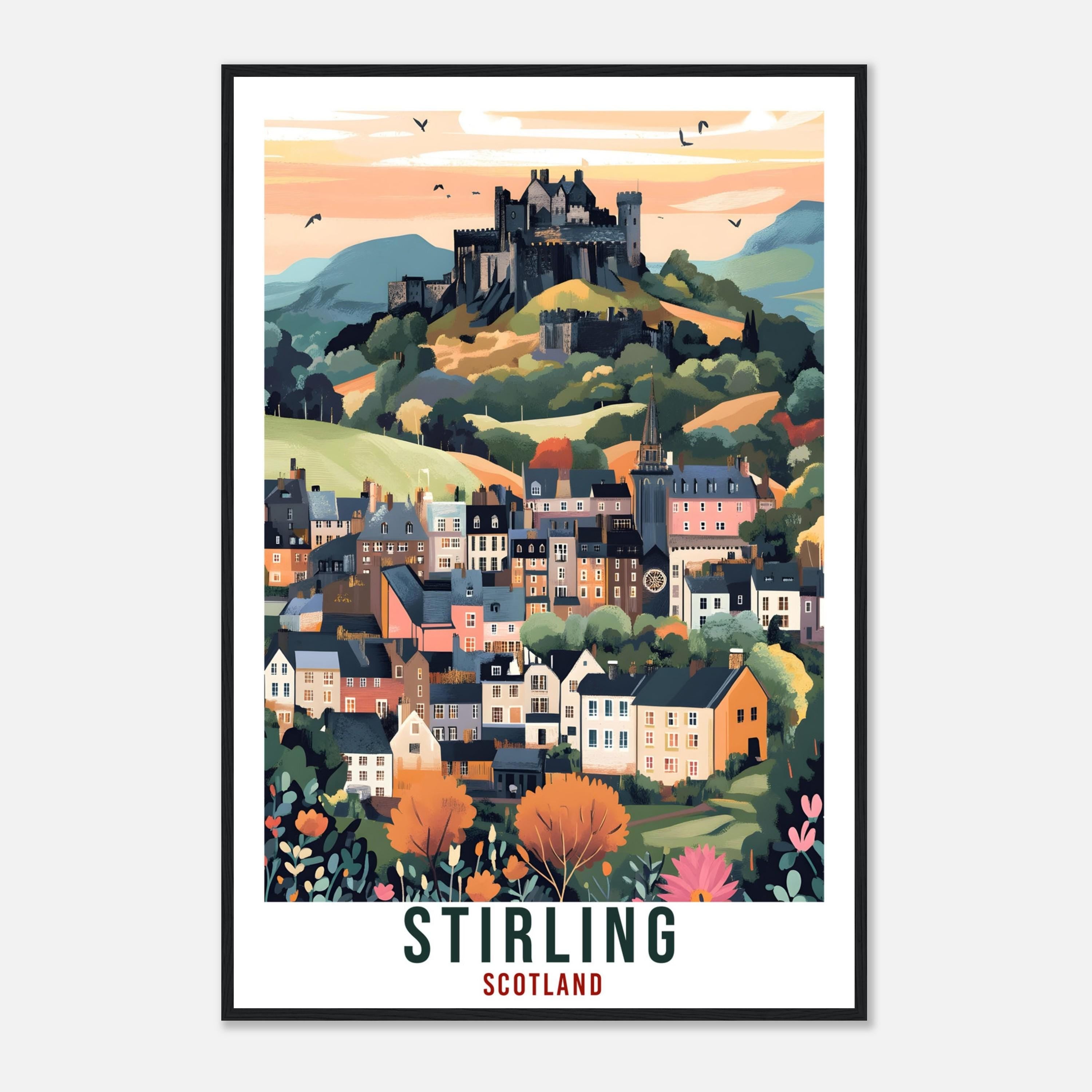 Stirling Travel Print Scotland Home Decor Stirling Wall Art Wall Hanging Art Lover Scotland Artwork Travel Poster Stirling Travel Art Gift