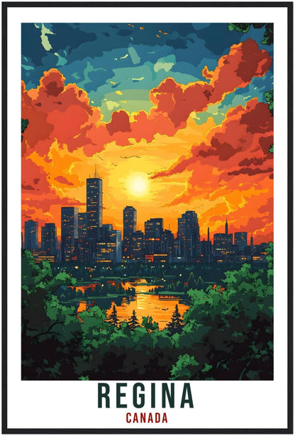 Regina Travel Print Canada Home Decor Regina Wall Art Gift Wall Hanging Art Lover Regina Canadian Artwork Travel Poster Saskatchewan Art