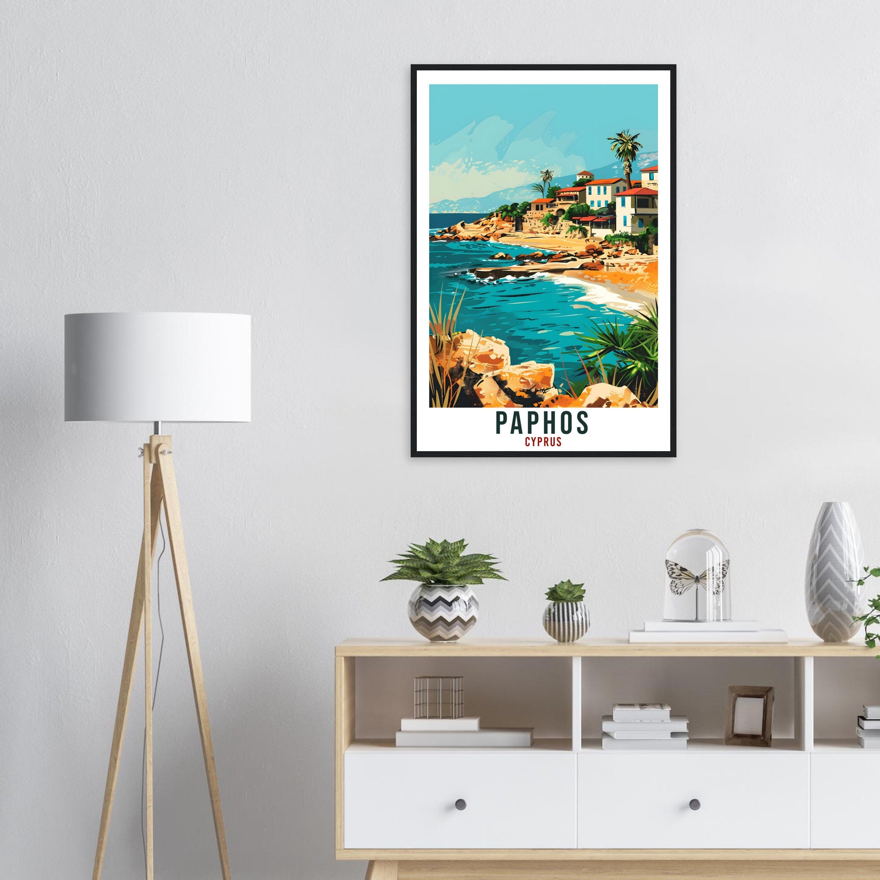 Paphos Cyprus Travel Print Paphos Wall Art Wall Hanging Home Décor Paphos Gift Cyprus Landmark Artwork Gift Cyprus Holiday Travel Poster