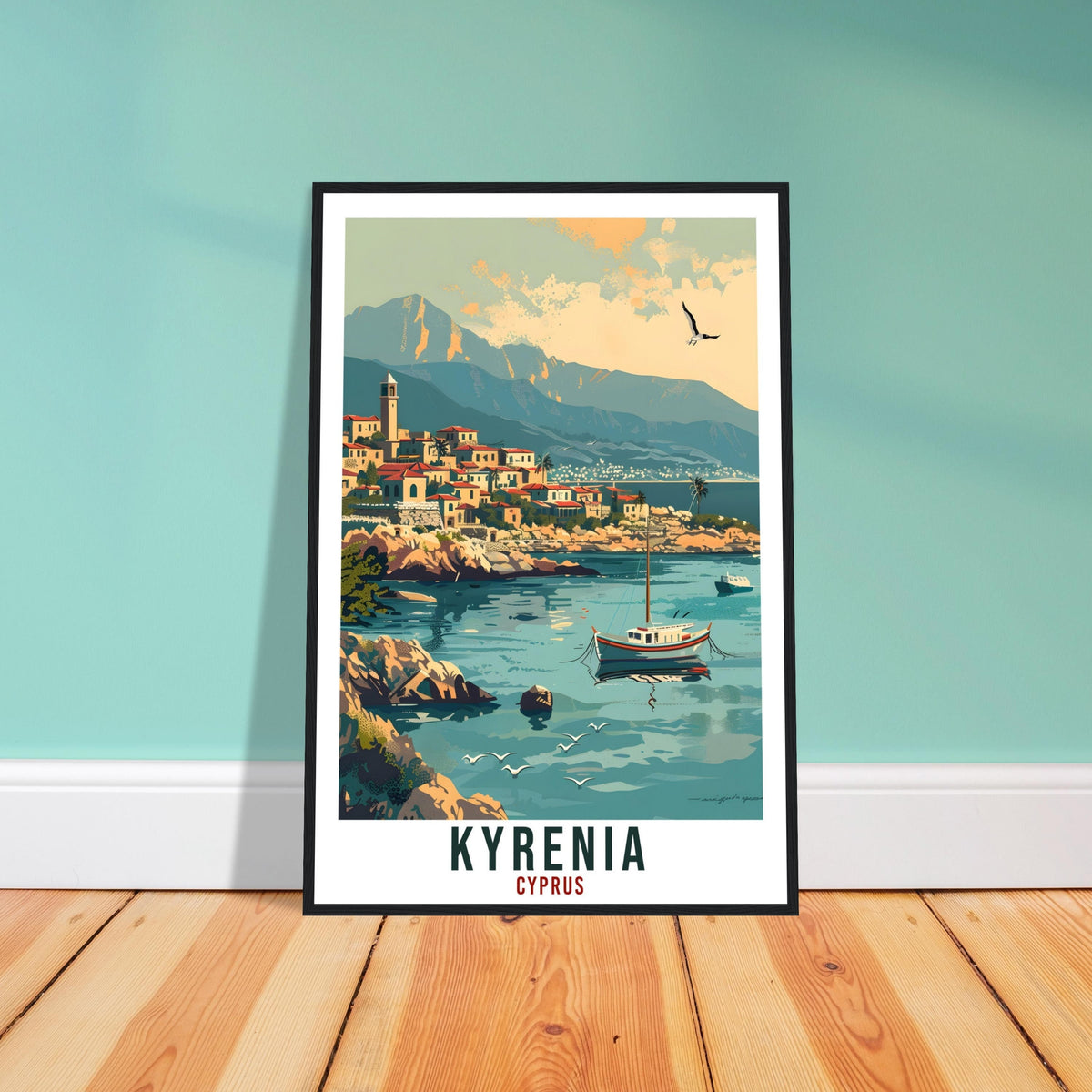 Kyrenia Cyprus Travel Print Cyprus Wall Art Wall Hanging Home Décor Kyrenia Gift Cyprus Landmark Artwork Gift Cyprus Holiday Travel Poster