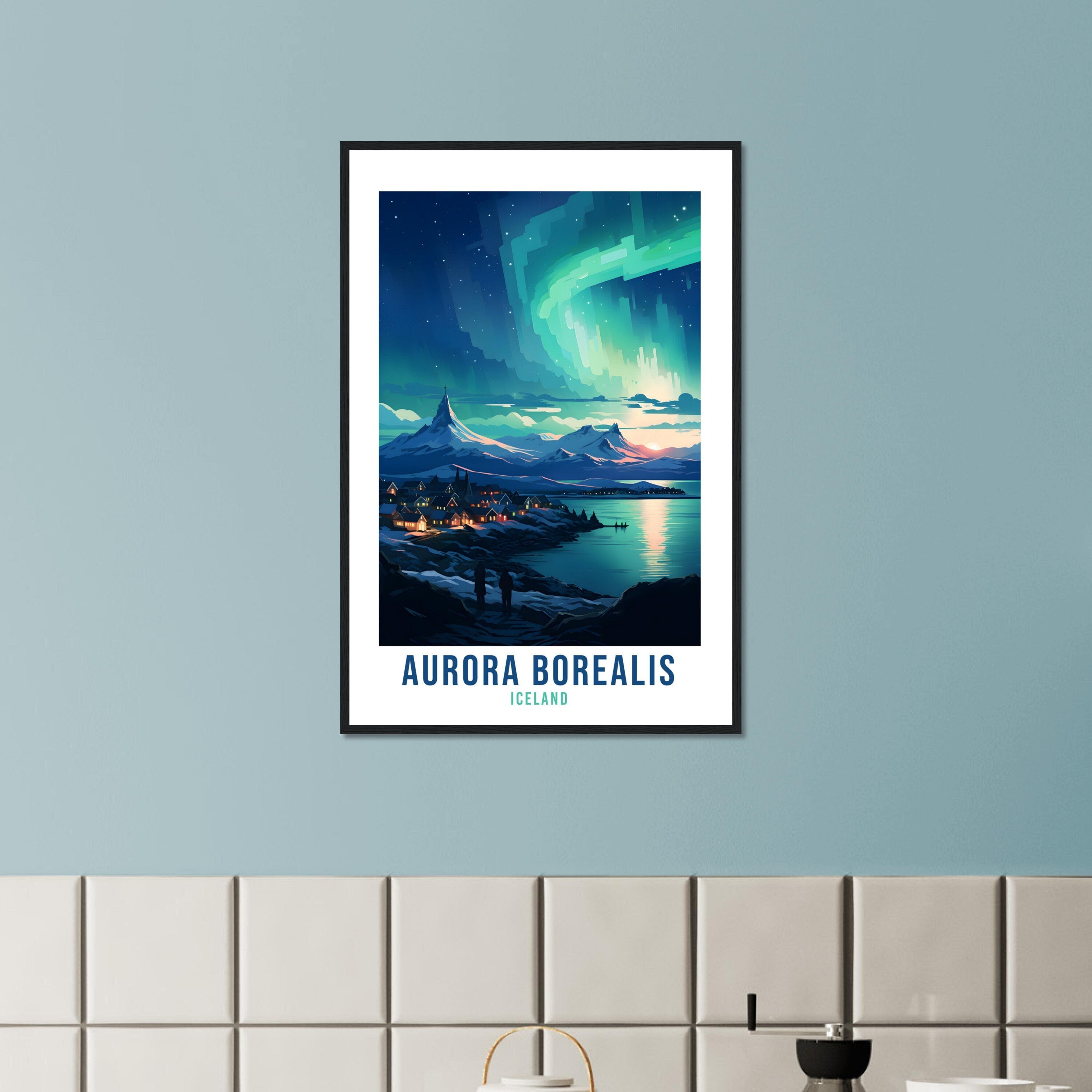 Aurora Borealis Iceland Travel Print Iceland Wall Hanging Aurora Borealis Artwork Poster Home Decor Aurora Borealis Gift Iceland Home Decor