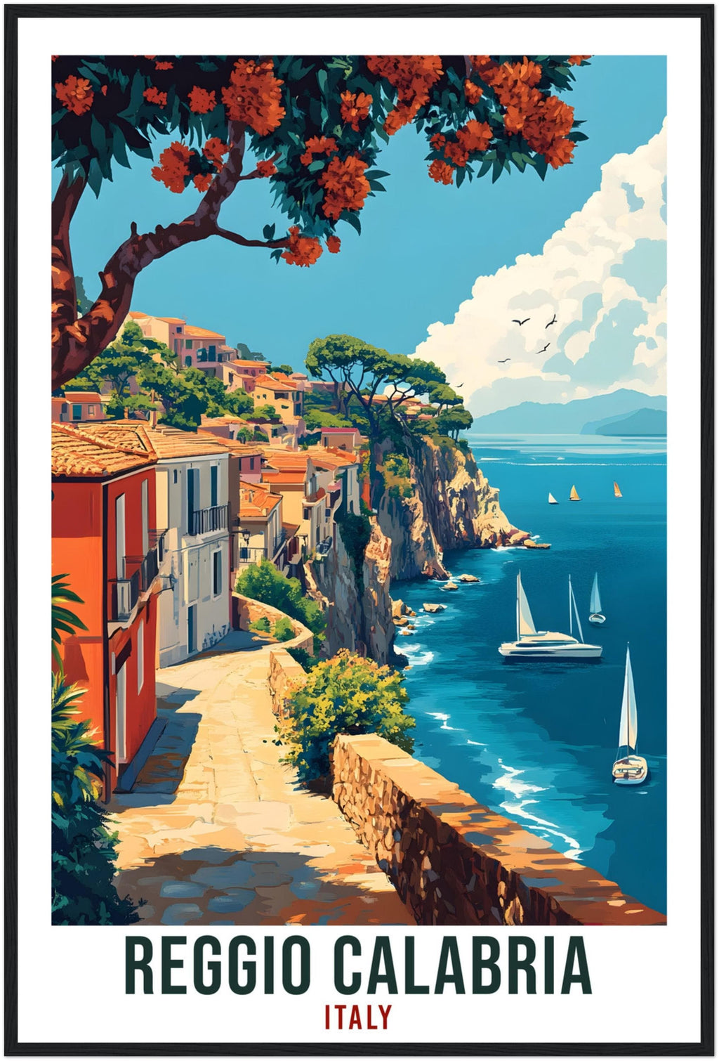 Reggio Calabria Travel Print Italy Home Decor Reggio Calabria Wall Art Gift Wall Hanging Art Lover Italian Artwork Travel Poster Travel Gift