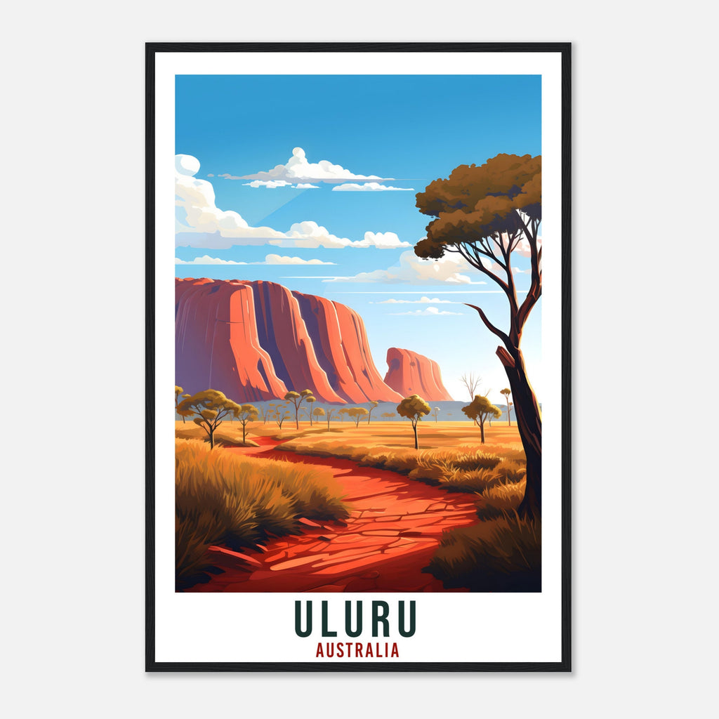Uluru Travel Poster Wall Art Uluru Australia Home Décor Artwork Wall Hanging Uluru Art Gifts  Uluru Travel Print Australian Art Lovers Gift