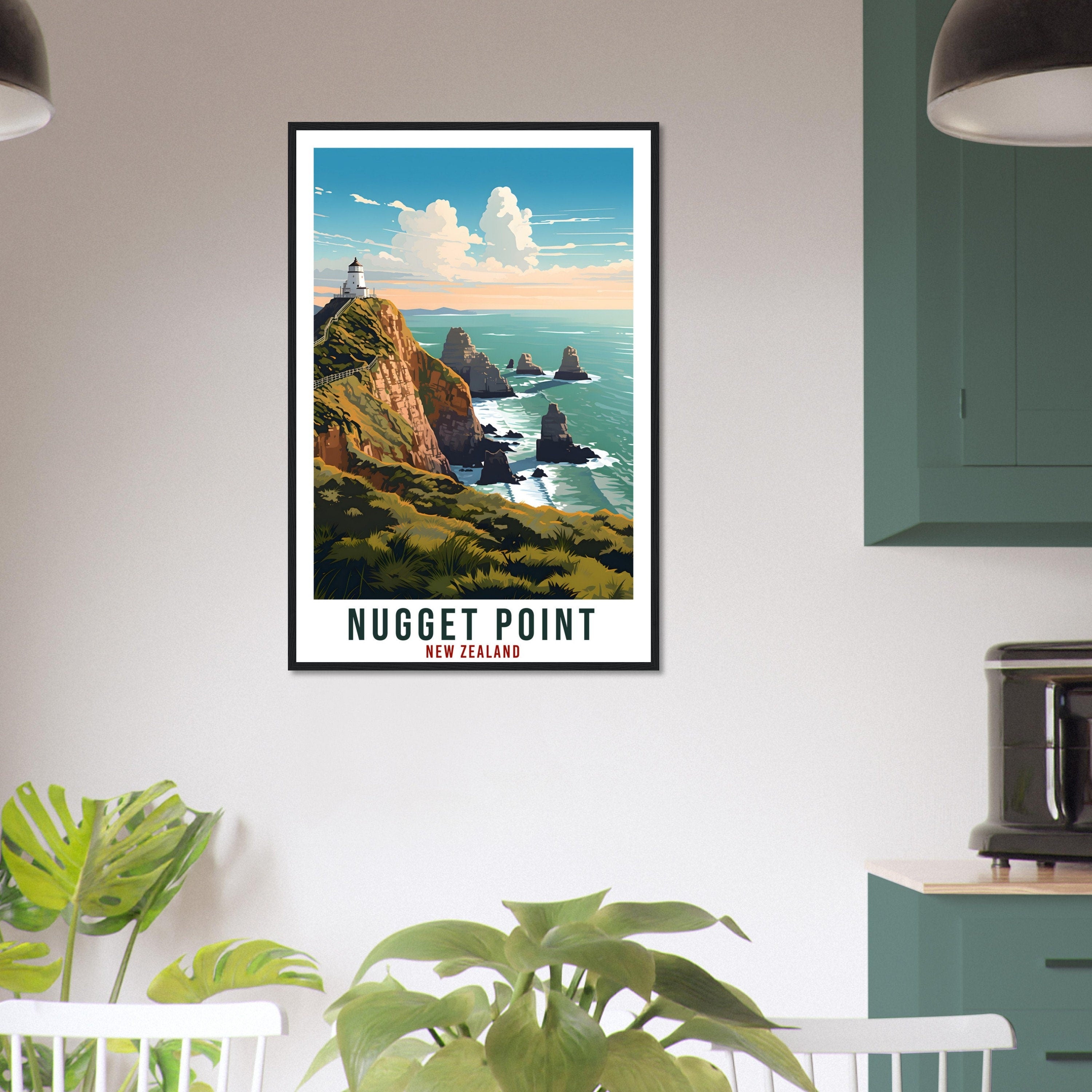 Nugget Point Travel Print Wall Art Nugget Point New Zealand Decor Artwork Art Gifts Nugget Point Travel Poster New Zealand Art Lovers Gift