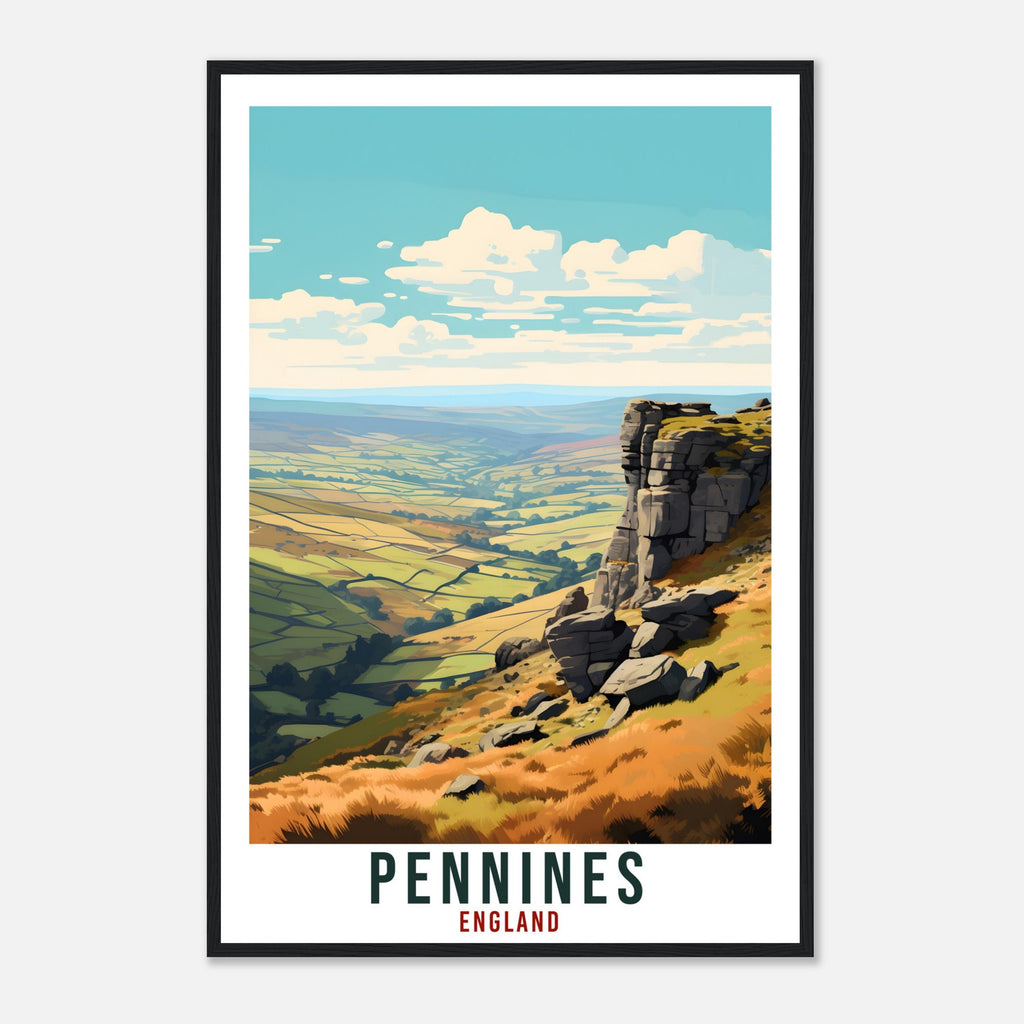 Pennines Travel Print English Wall Art Home Decor Wall Hanging Travel Art Gift Pennines Travel Poster England Landscape Artwork Art Lover