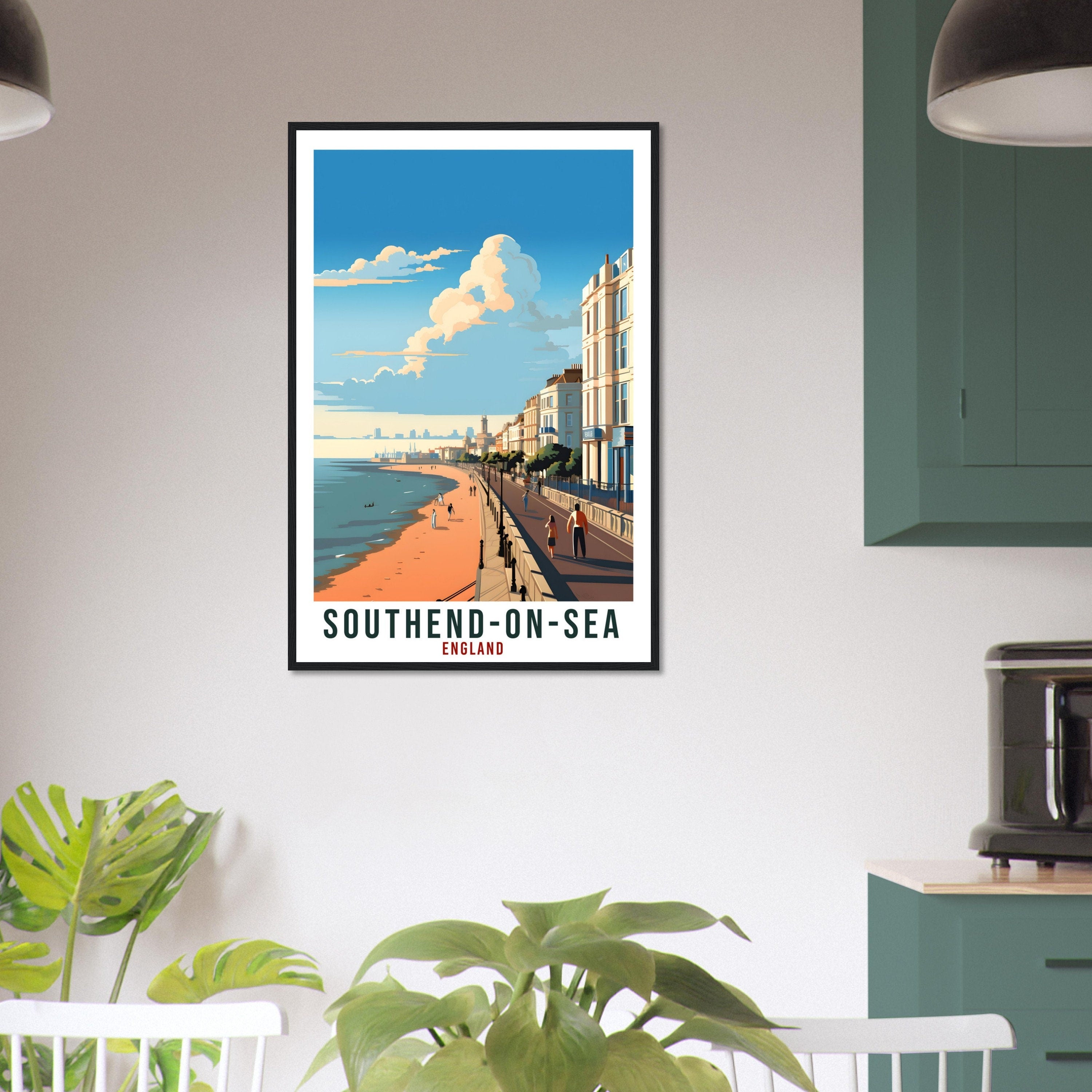 Southend-On-Sea Travel Print Wall Art Wall Hanging Home Living Décor Southend Gift Art Lovers UK Artwork Gift Print England Travel Poster