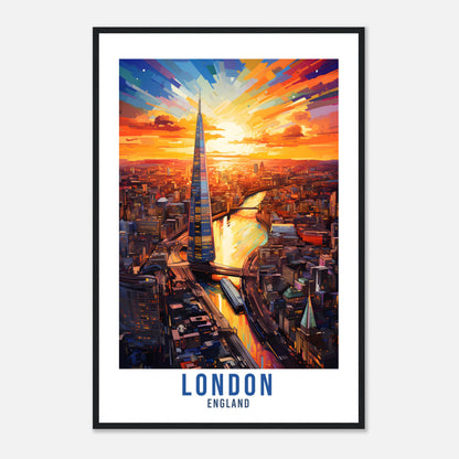 London Travel Print River Thames London Home Decor London Cityscape England Wall Hanging London Artwork Gift London Travel Poster Artwork