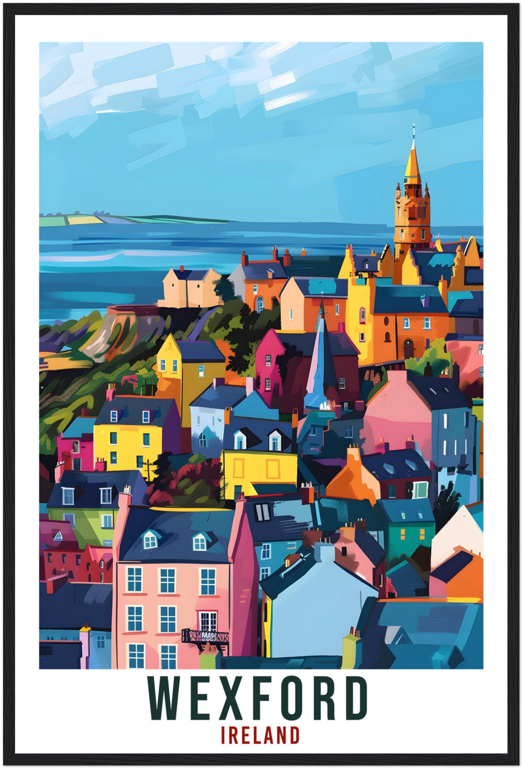 Wexford Travel Print Ireland Wall Art Wall Hanging Home Living Décor Wexford Gift Art Lovers Gift Irish Artwork Gift Ireland Travel Poster