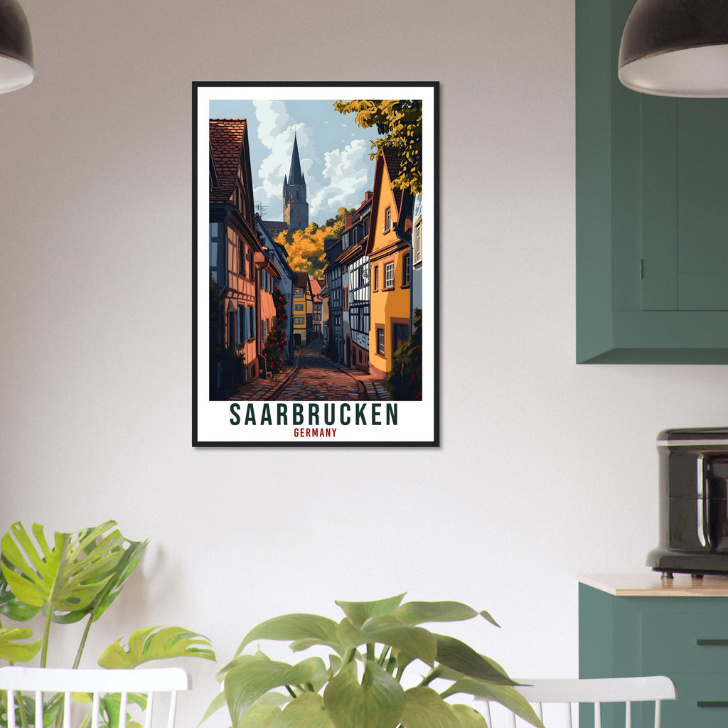 Saarbrucken Travel Print Germany Home Decoration German City Wall Art Gift Wall Hanging Art Lover Germany Artwork Saarbrucken Travel Poster