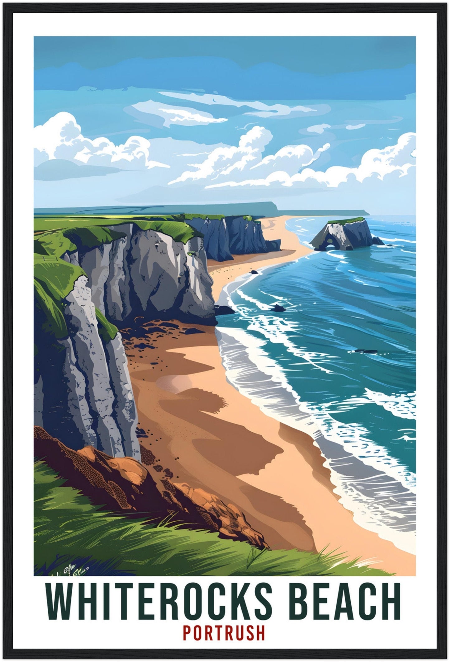 Whiterocks Beach Travel Print Portrush Wall Art Wall Hanging Décor Whiterocks Beach Gift Art Lovers Gift Artwork Portrush Travel Poster