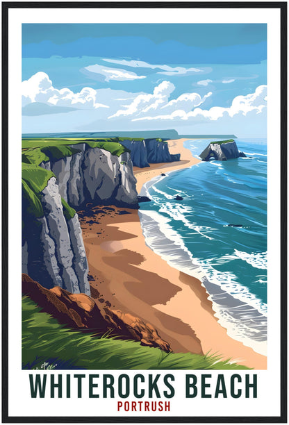 Whiterocks Beach Travel Print Portrush Wall Art Wall Hanging Décor Whiterocks Beach Gift Art Lovers Gift Artwork Portrush Travel Poster