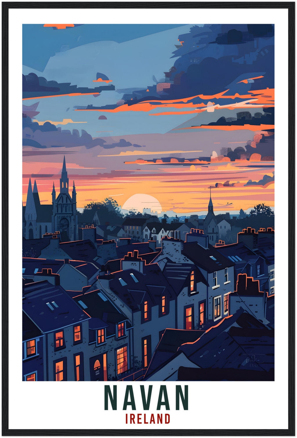 Navan Travel Print Ireland Wall Art Wall Hanging Home Living Décor Navan Gift Art Lovers Gift Meath Irish Artwork Gift Ireland Travel Poster