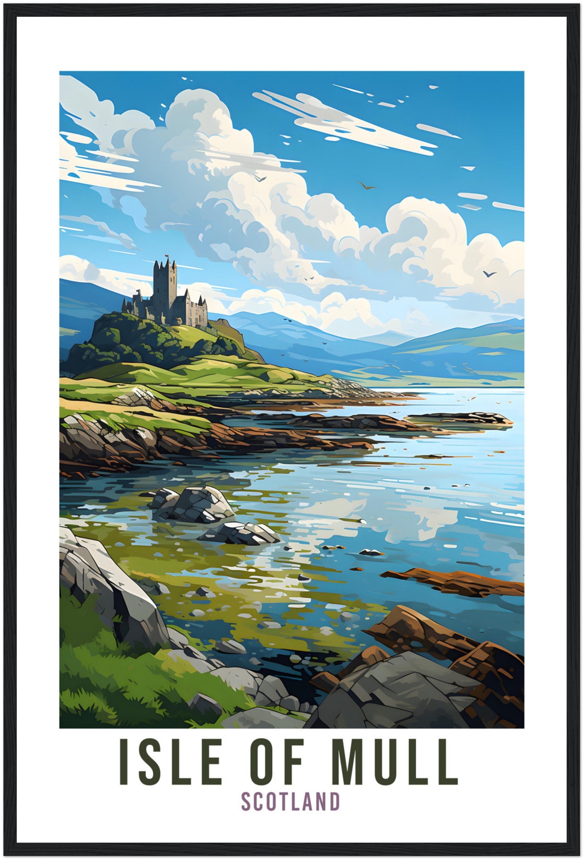Isle Of Mull Travel Print Scotland Home Decor Isle Of Mull UK Nature Wall Art Isle Of Mull Artwork Gift UK Coast Scottish Travel Poster